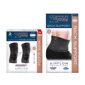 Copper Fit AIR Knee Sleeve 2 pk AND/OR
Back Support Brace