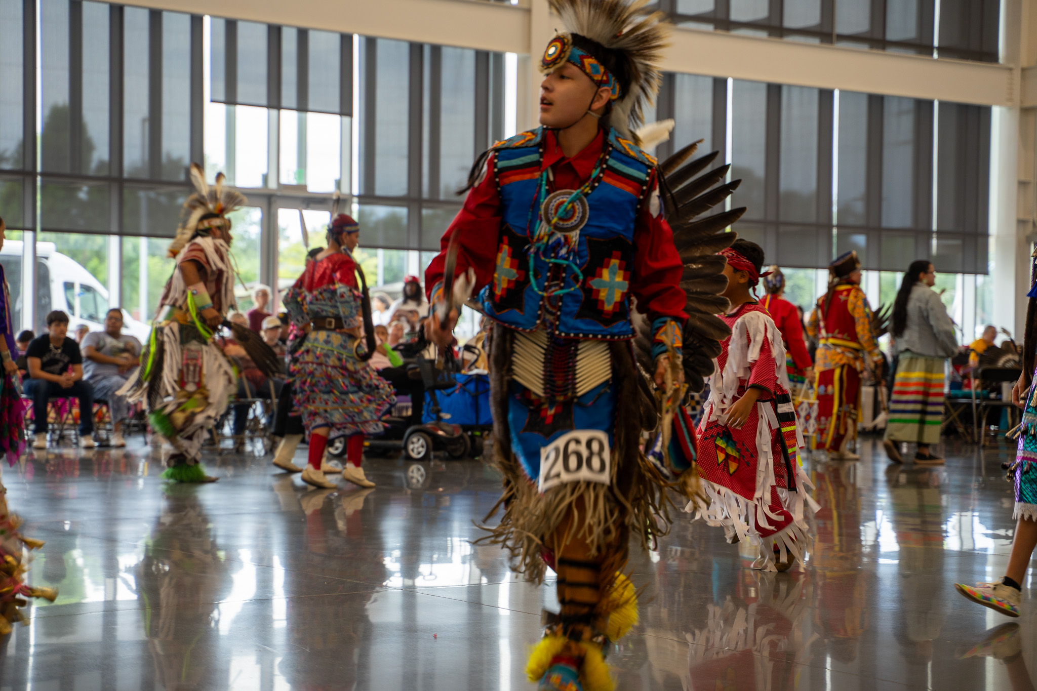 Young male Native American dancing
