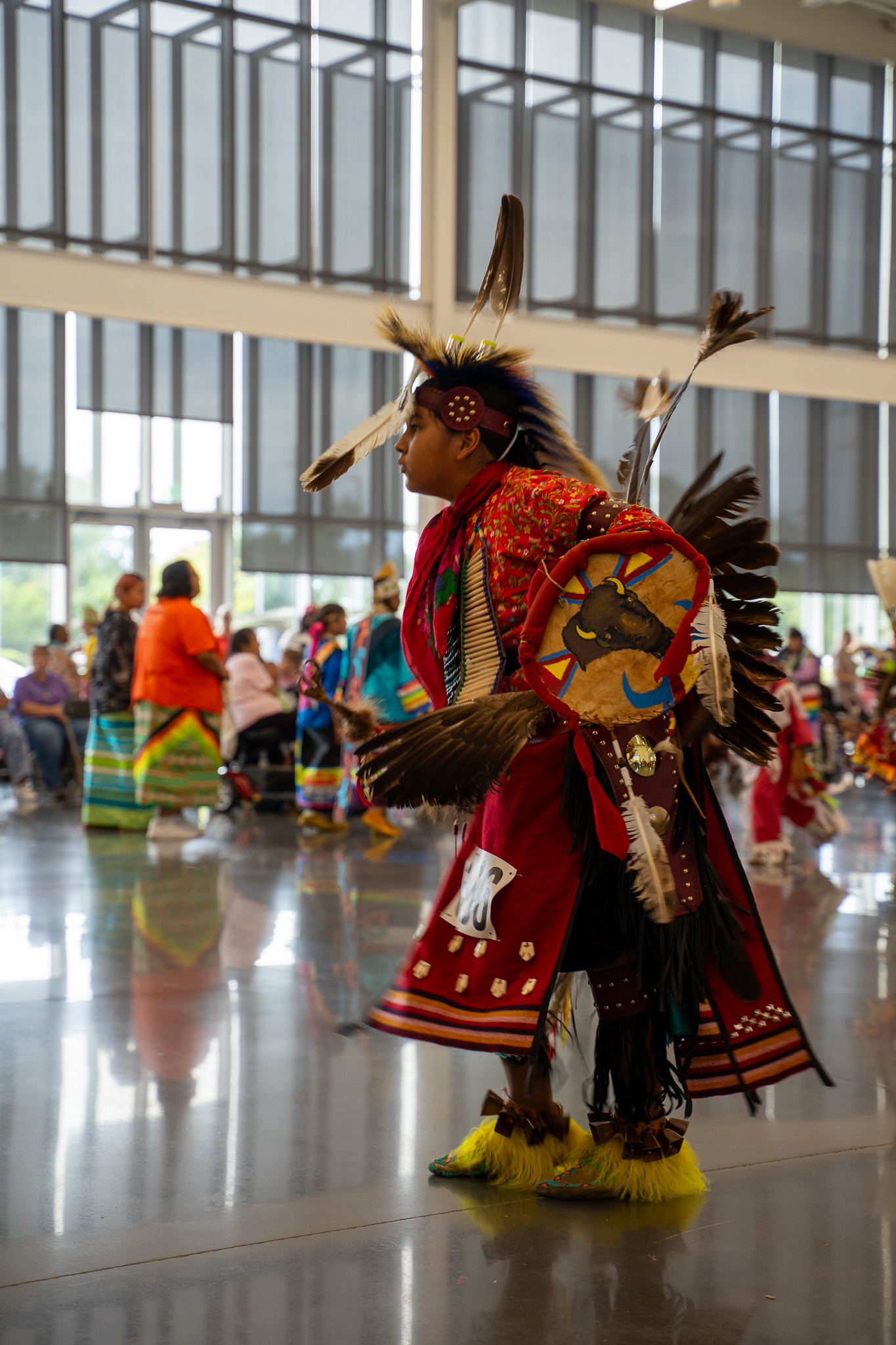 Young male Native American dancing 