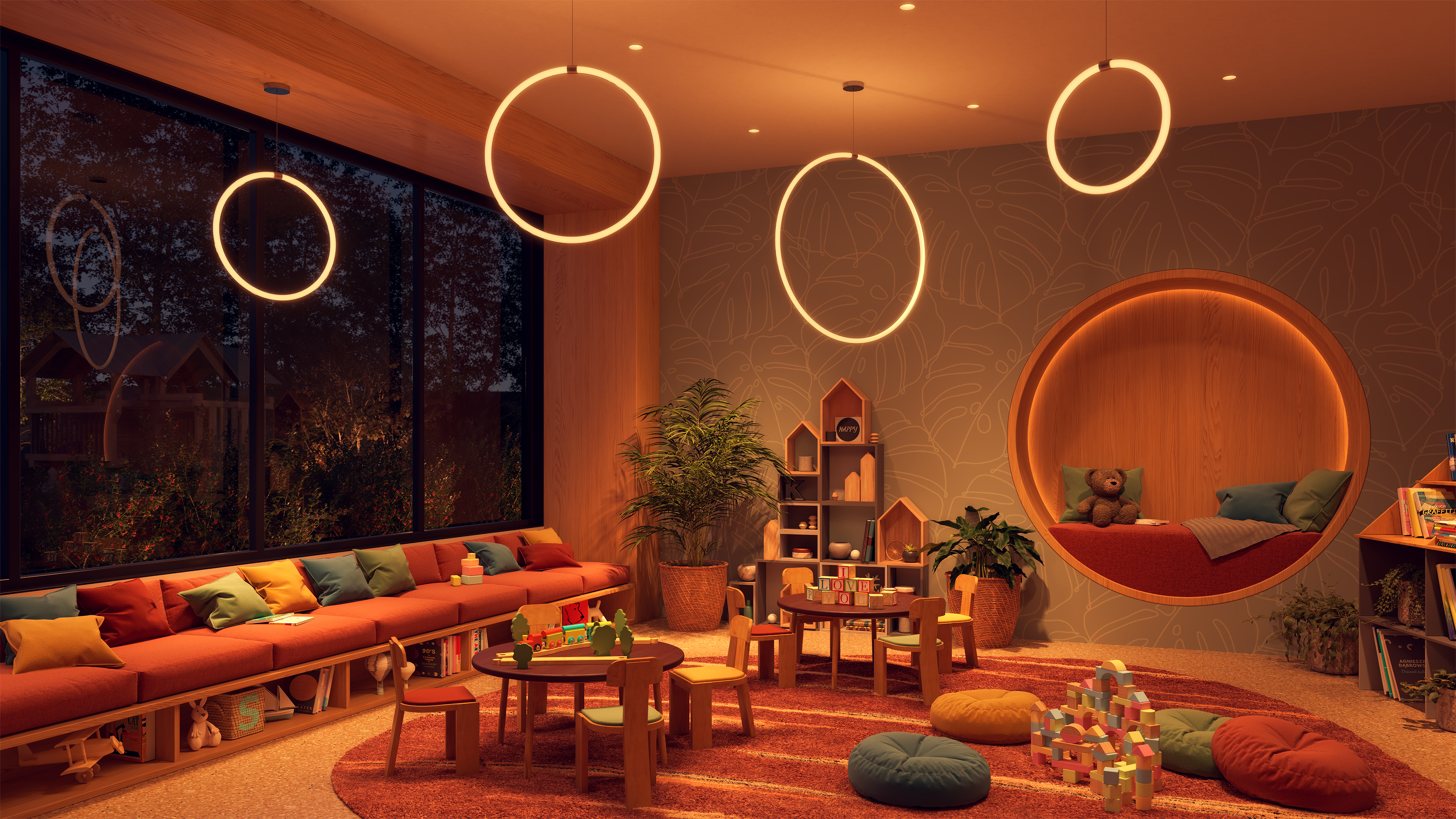 Solina 360 Ring Pendant 24VDC With Power, Static White & Warm Dim - Click to Enlarge