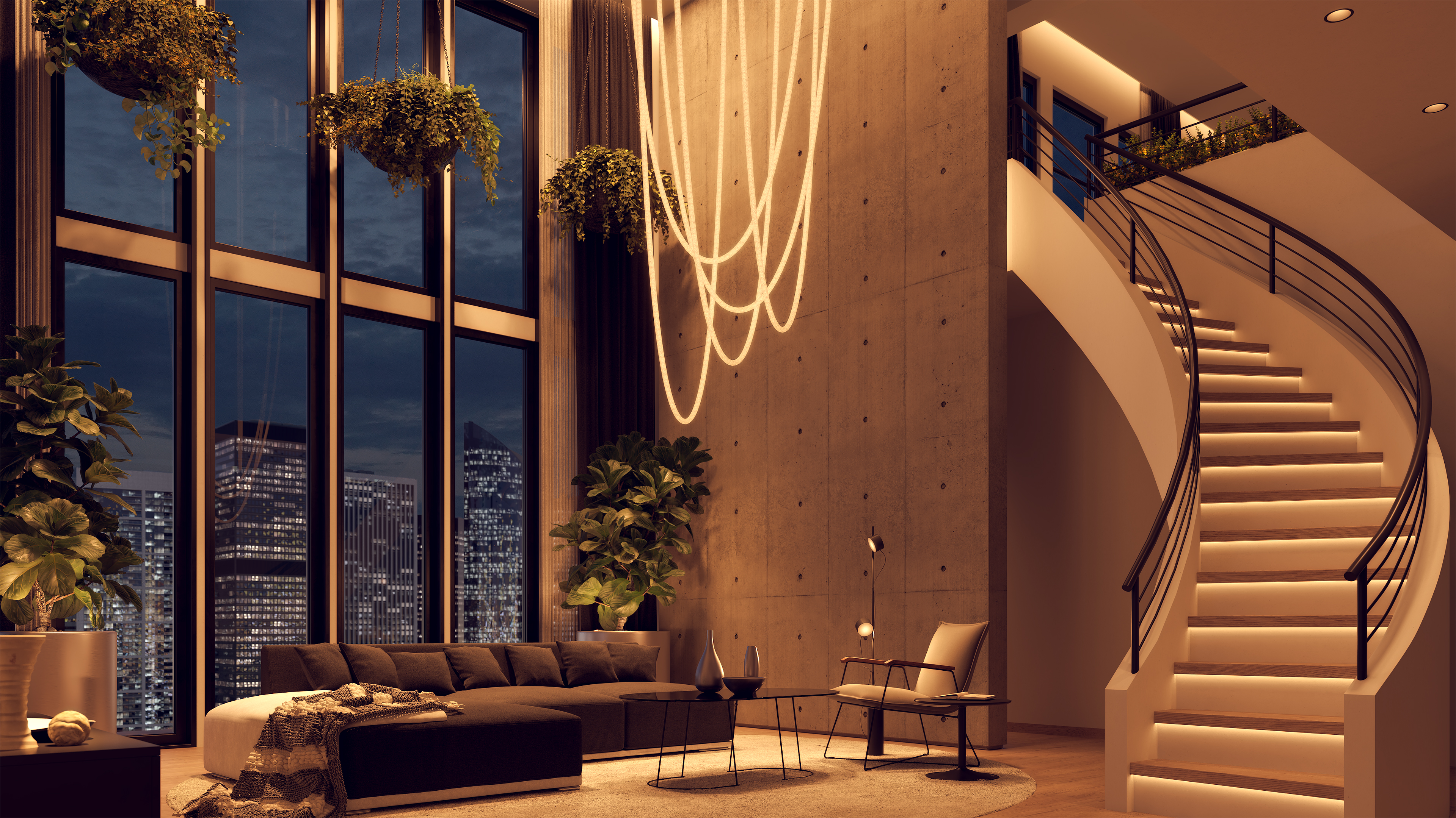 Trapeze Wave Chandelier Oval 24VDC, Static White, Warm Dim, Tunable White, & TruColor - Click to Enlarge