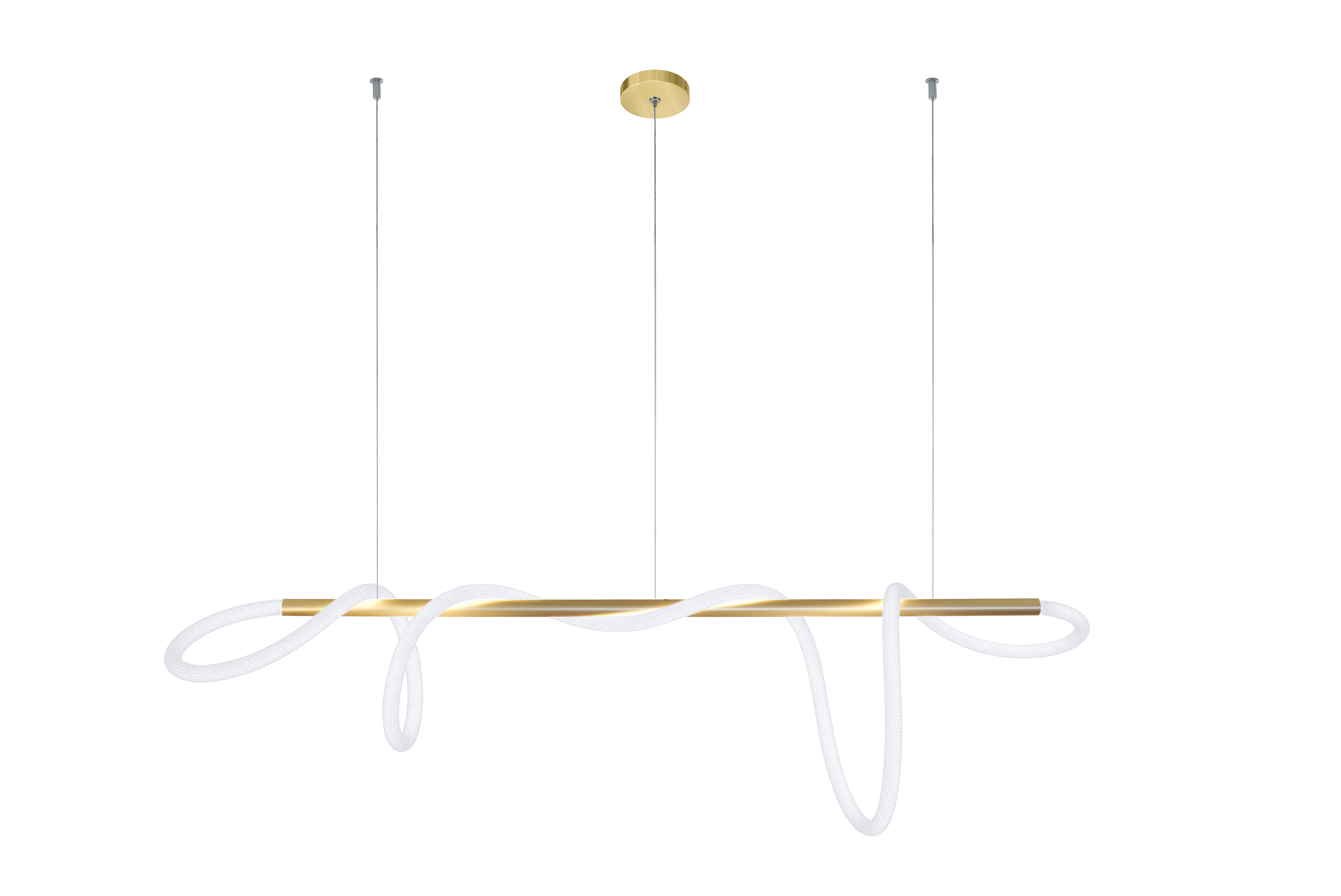 Flow Pipe Suspension Static White & Warm Dim 24VDC, Center Feed With Power - Click to Enlarge