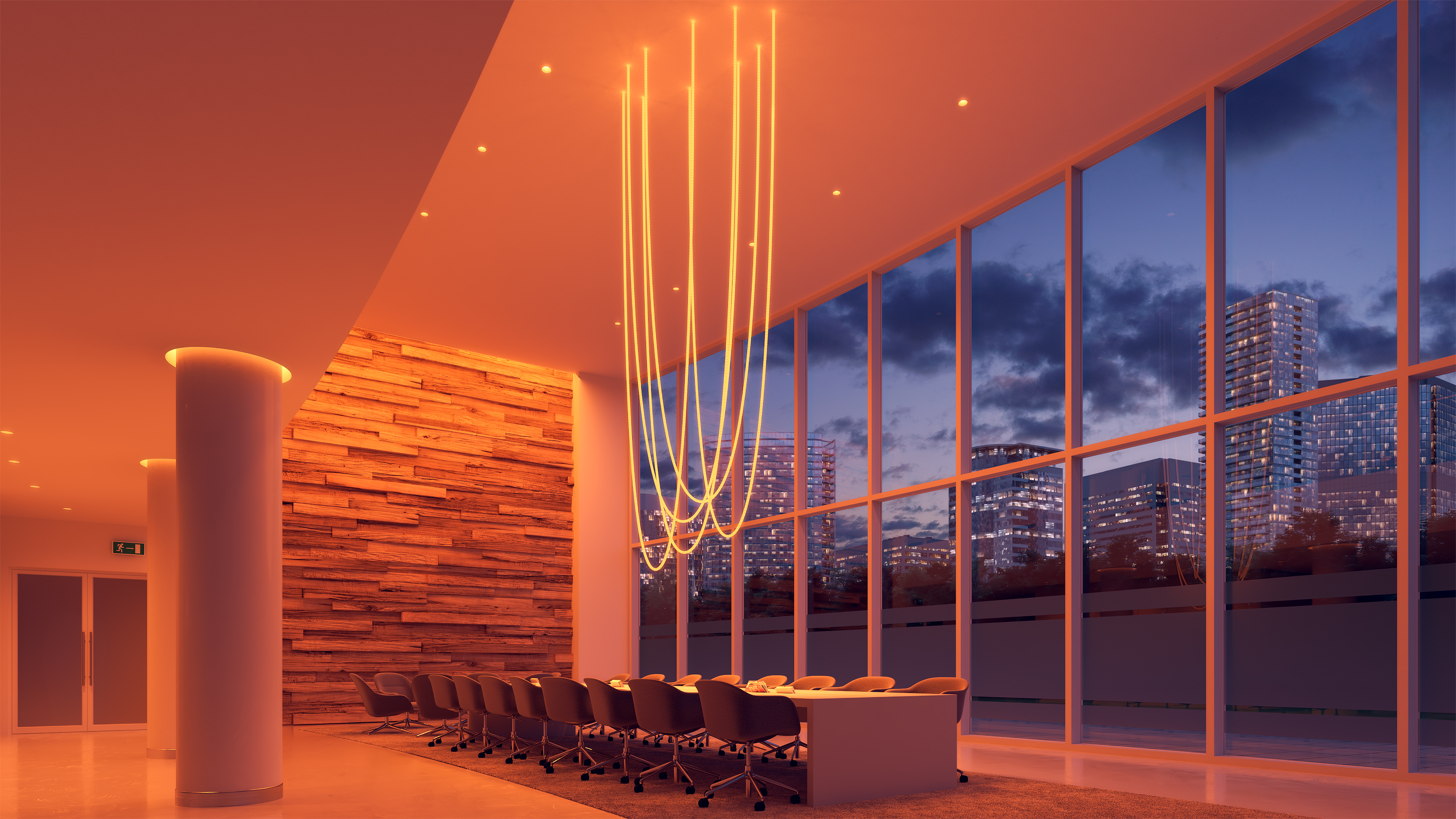 Trapeze Wave Chandelier Oval 24VDC, Static White, Warm Dim, Tunable White, & TruColor - Click to Enlarge