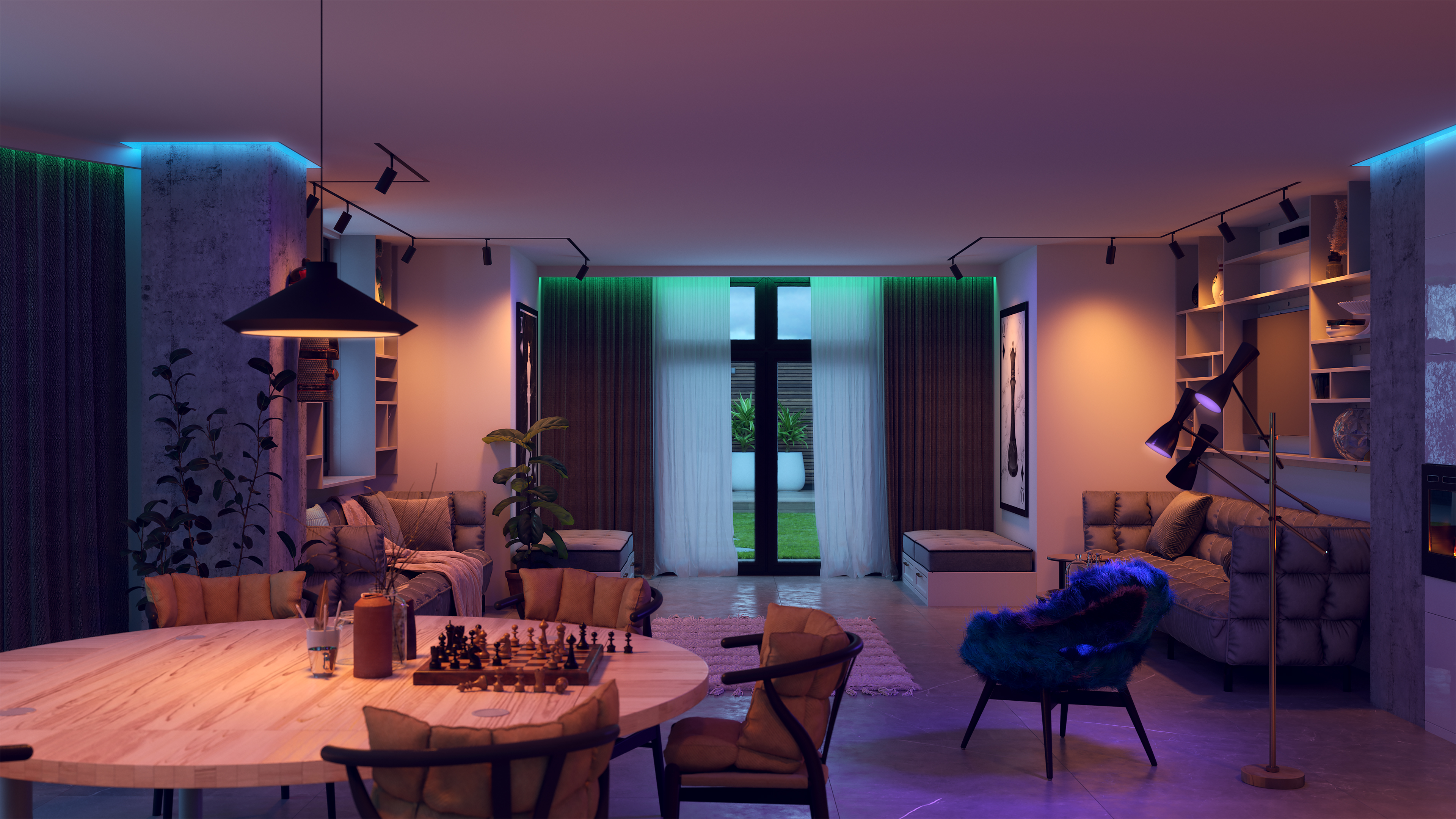 Verge Ceiling TruColor&trade; RGB & Tunable White 24VDC 5/8"<br />Drywall Plaster-In LED System, 5 Channel Control - Click to Enlarge