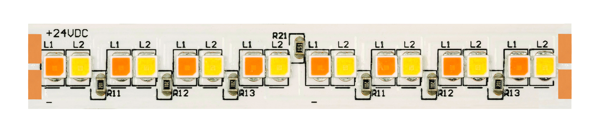 Stomp Strip, Warm Dim 24VDC With Pins, Soldered Leads or Snap & Light Connectors - Click to Enlarge