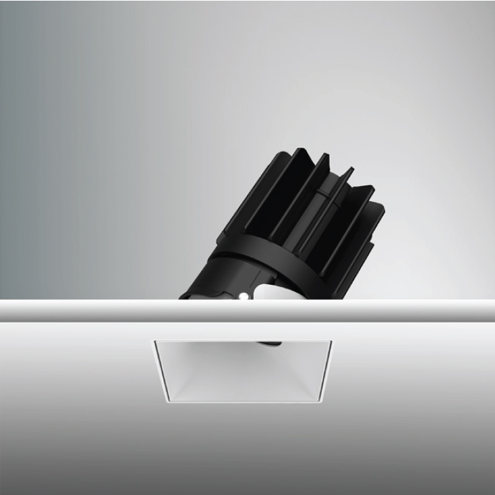 Luca 2.7" Static White 120V-277V, Recessed Fixed & Adjustable Downlights<br />Square Adjustable Trimless - Click to Enlarge