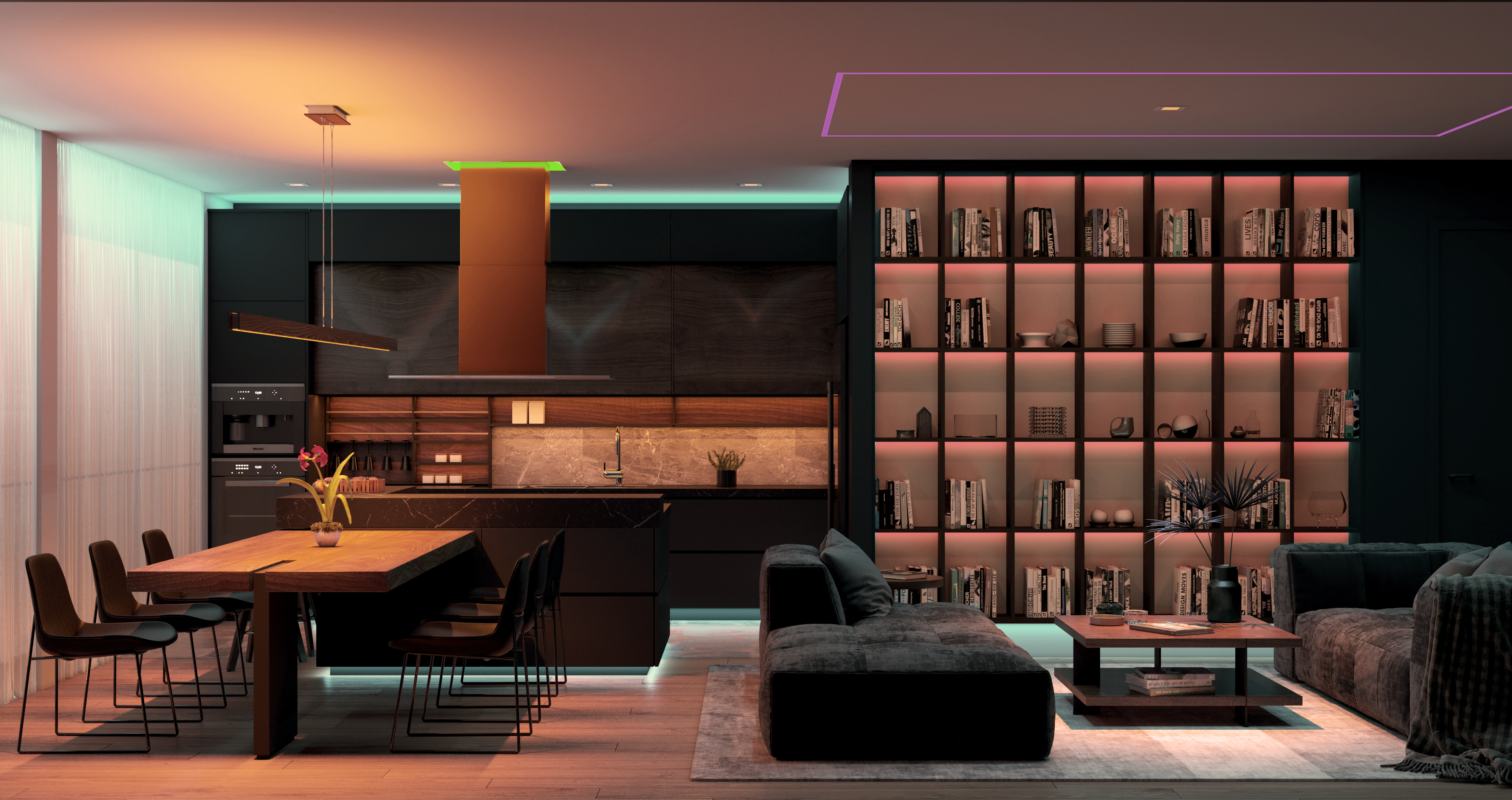 Glide Wood Up/Down, Lazer Strip, LED Soft Strip SS5C, Light Channel Recessed Millwork, TruLine 1A, TruQuad 1A, Verge Ceiling