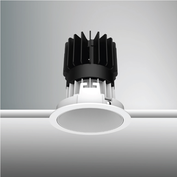 Luca 3.5" Static White 120V-277V, Recessed Fixed & Adjustable Downlights<br />Round Fixed Trim - Click to Enlarge