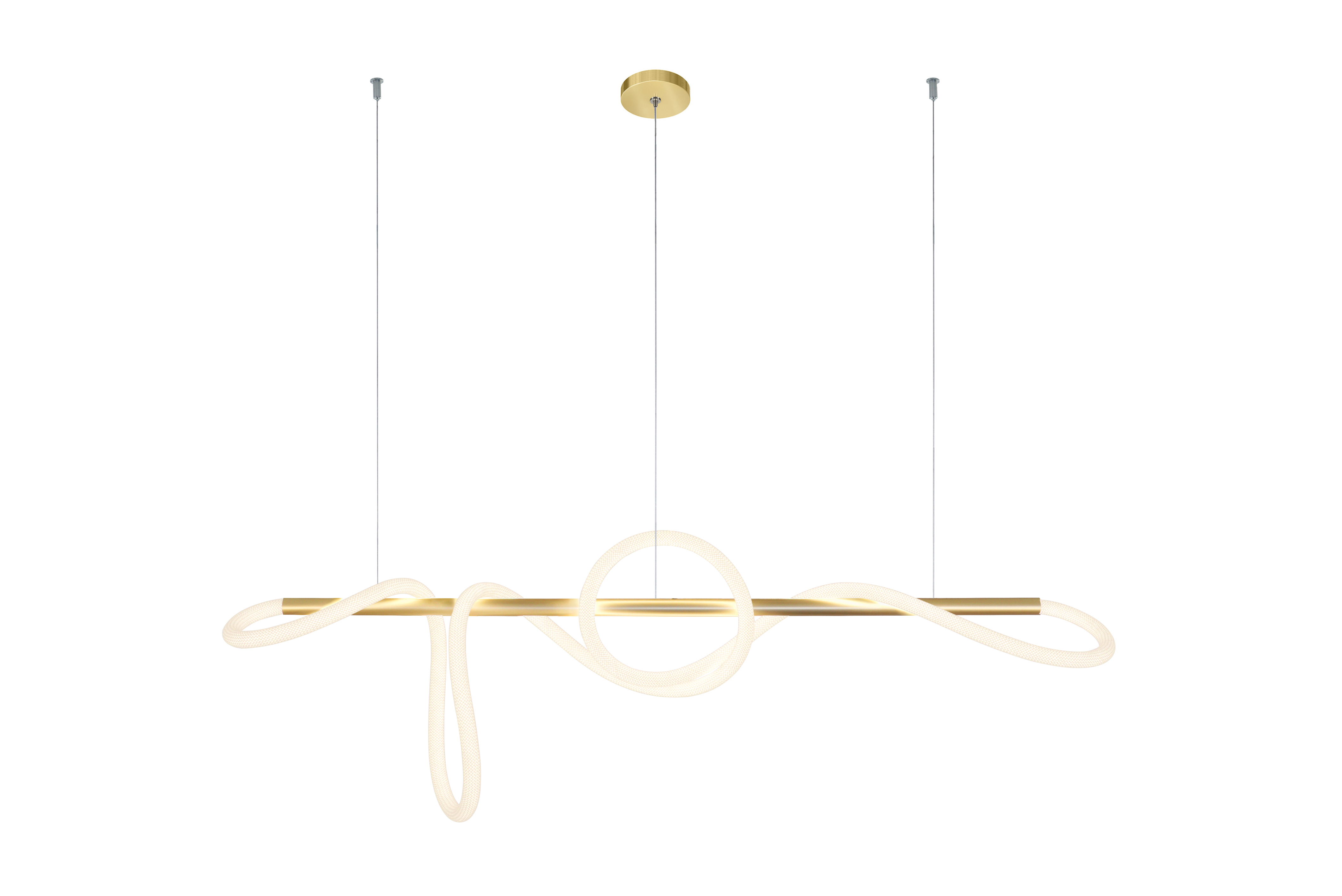 Flow Pipe Suspension Static White & Warm Dim 24VDC, Center Feed With Power - Click to Enlarge