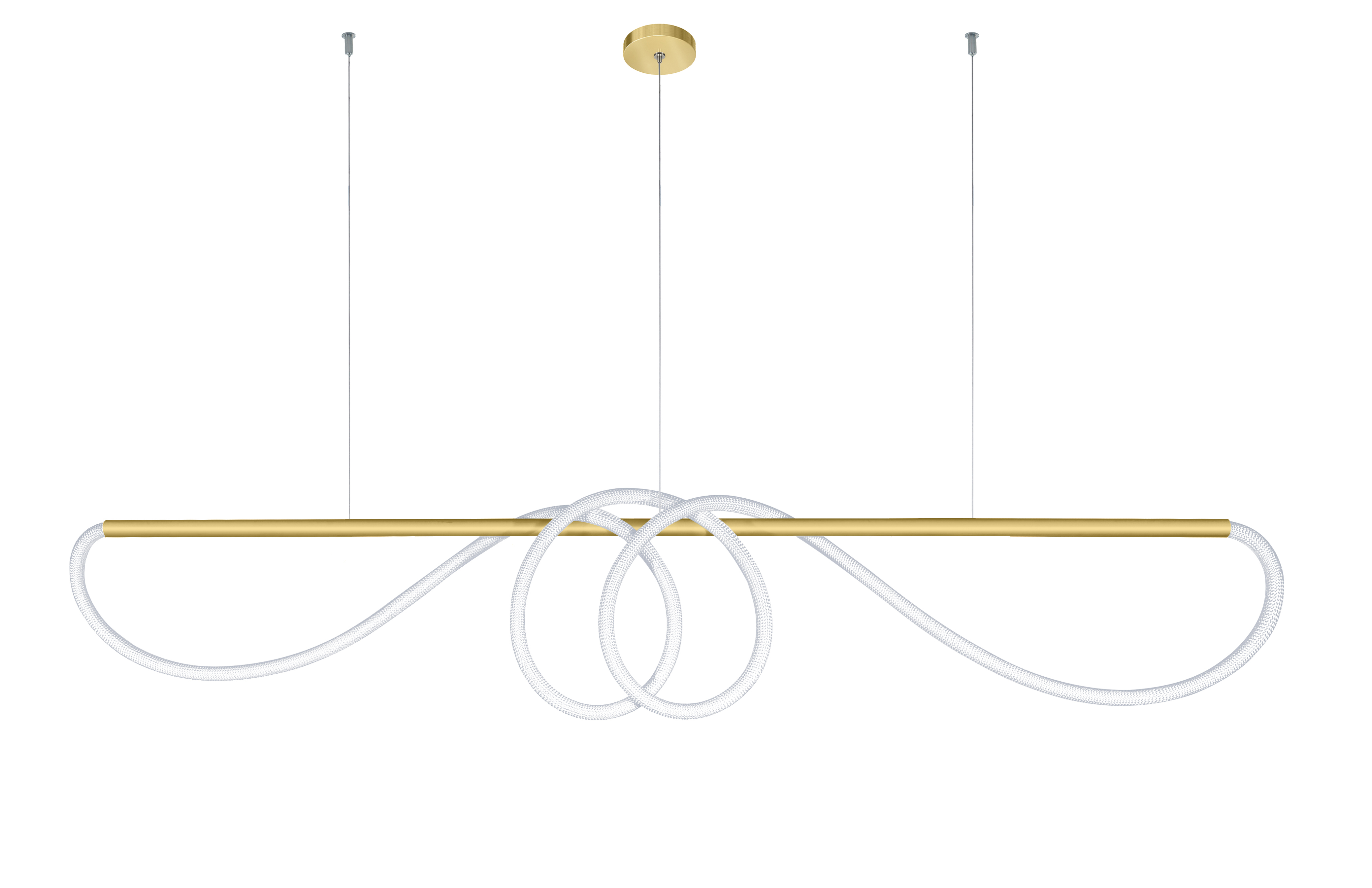 Flow Pipe Suspension Static White & Warm Dim 24VDC, Center Feed With Power - Click to Enlarge