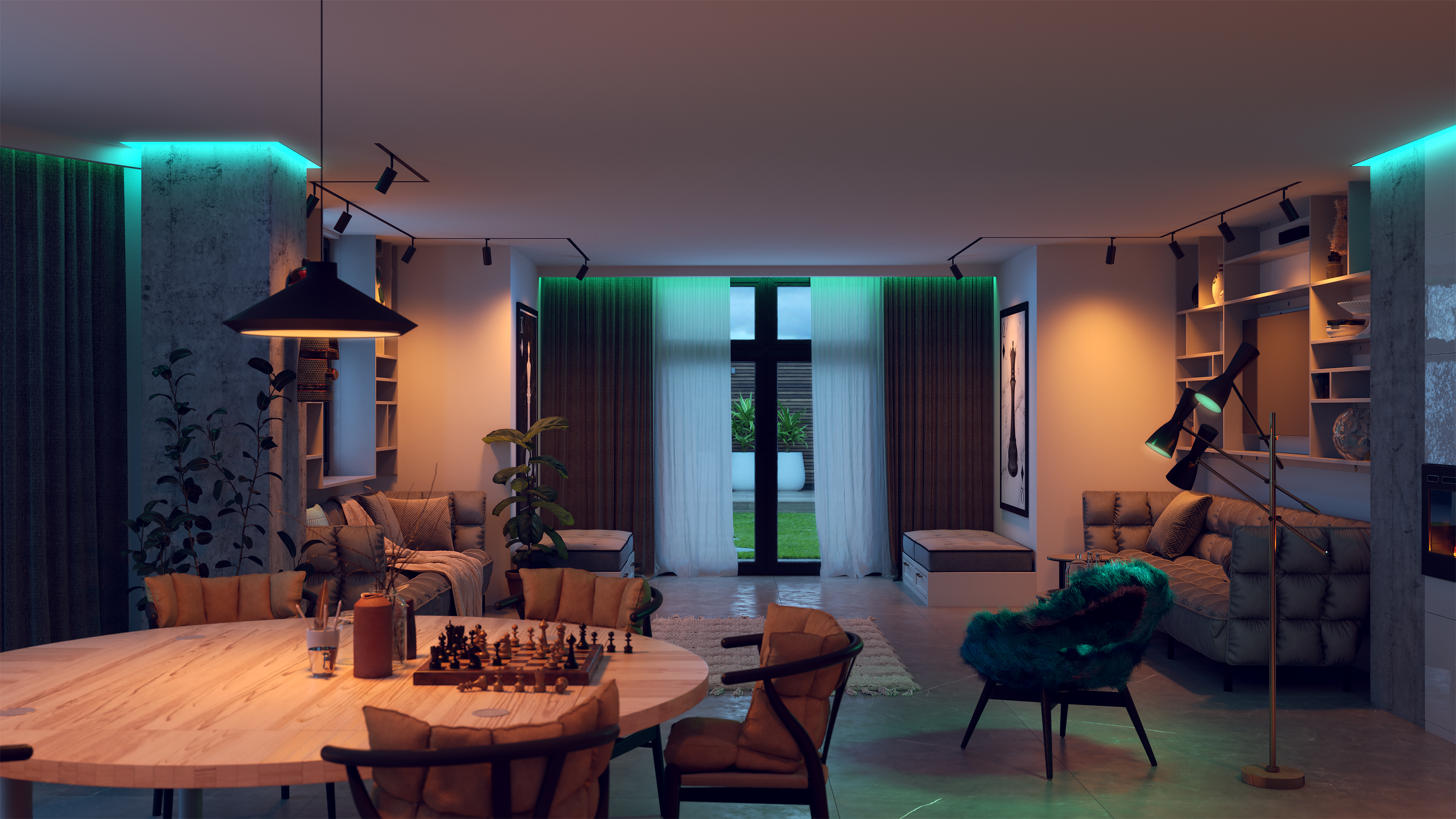 Verge Ceiling TruColor&trade; RGB & Tunable White 24VDC 5/8"<br />Drywall Plaster-In LED System, 5 Channel Control - Click to Enlarge