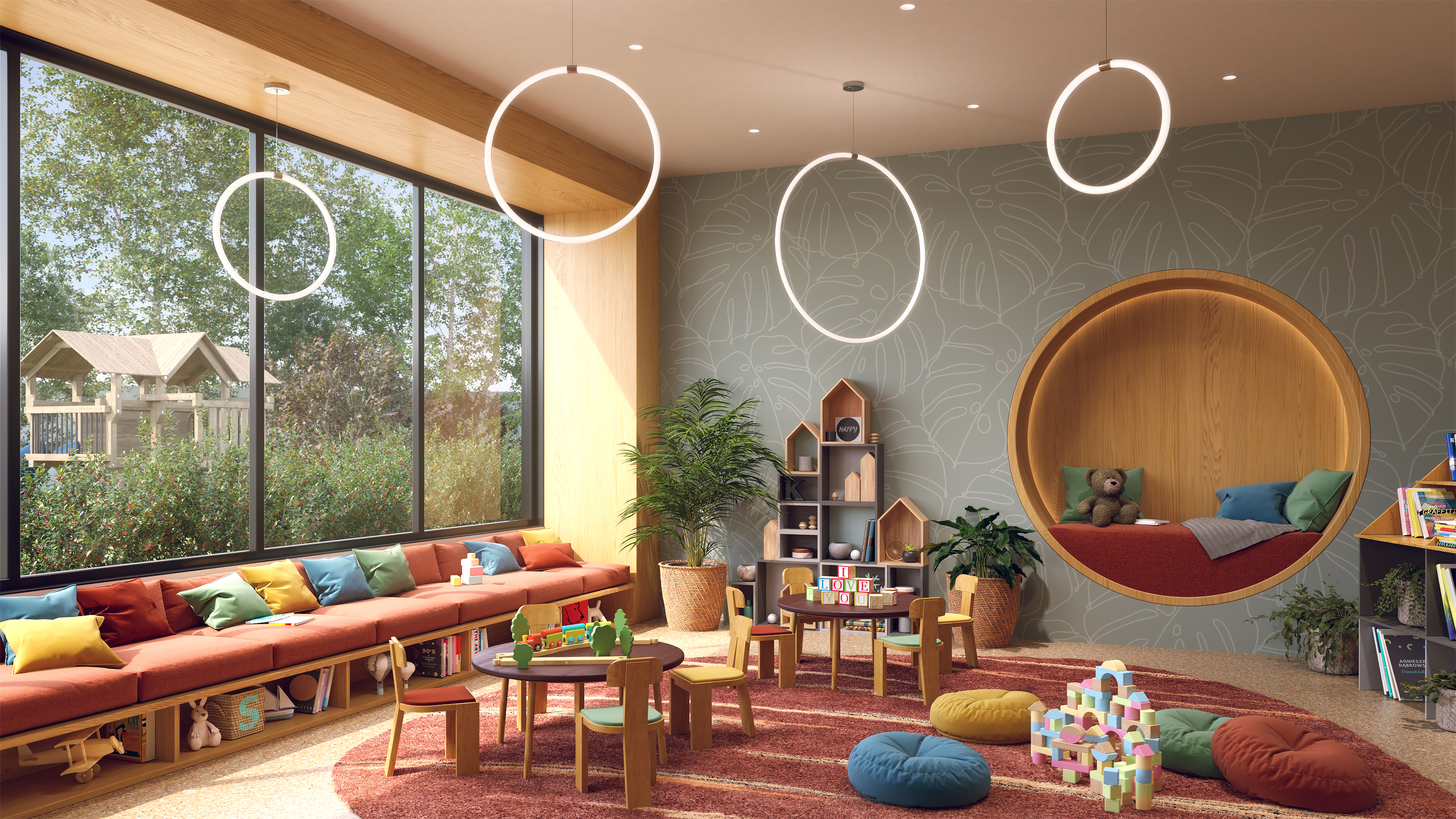 Solina 360 Ring Pendant 24VDC With Power, Static White & Warm Dim - Click to Enlarge