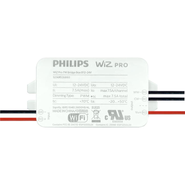 Pure Smart™ UR96W TW Bridgebox 12V-24VDC, 2 Channel Tunable White, Connected By WIZ Pro - Click to Enlarge