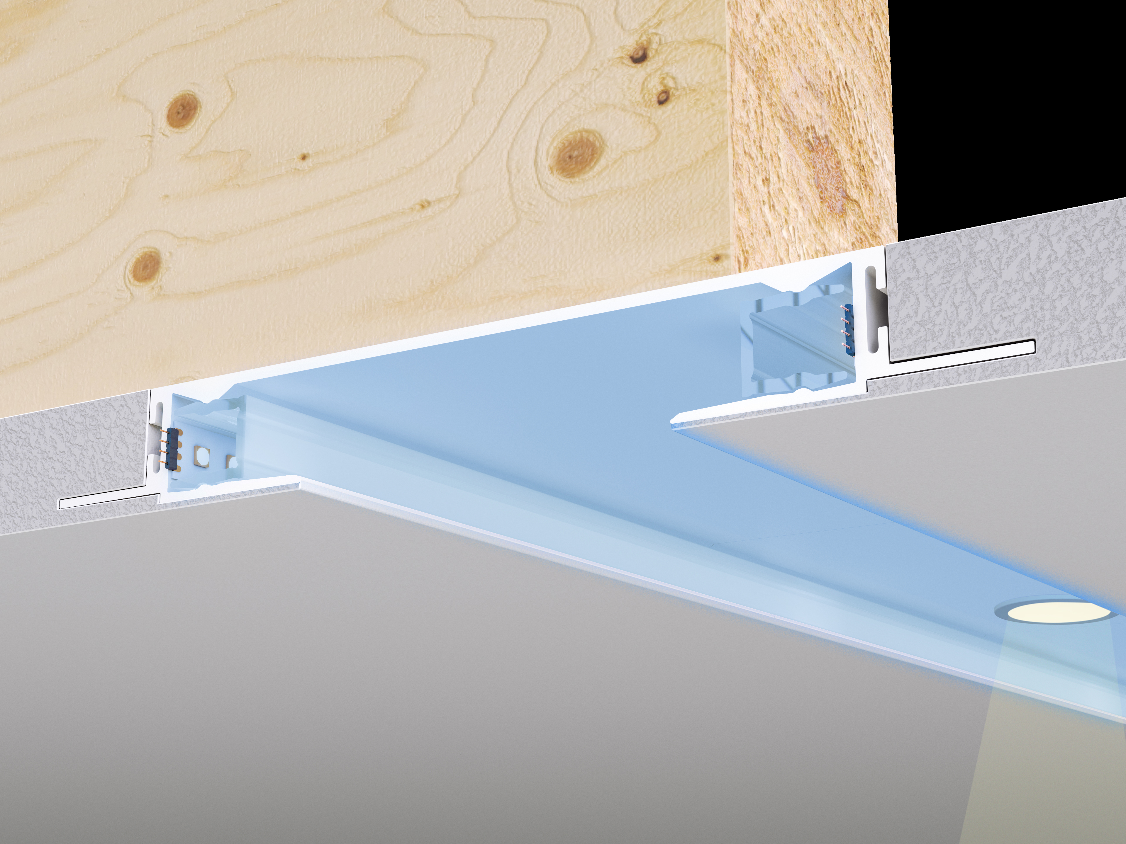 Veil TruColor&trade; RGBTW With Lucy Downlight 24VDC, 5/8" Drywall Plaster-In LED System - Click to Enlarge