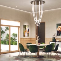 Trapeze Pirouette Cascade Chandelier Round With Canopy 24VDC, Static White, Warm Dim, Tunable White, & TruColor