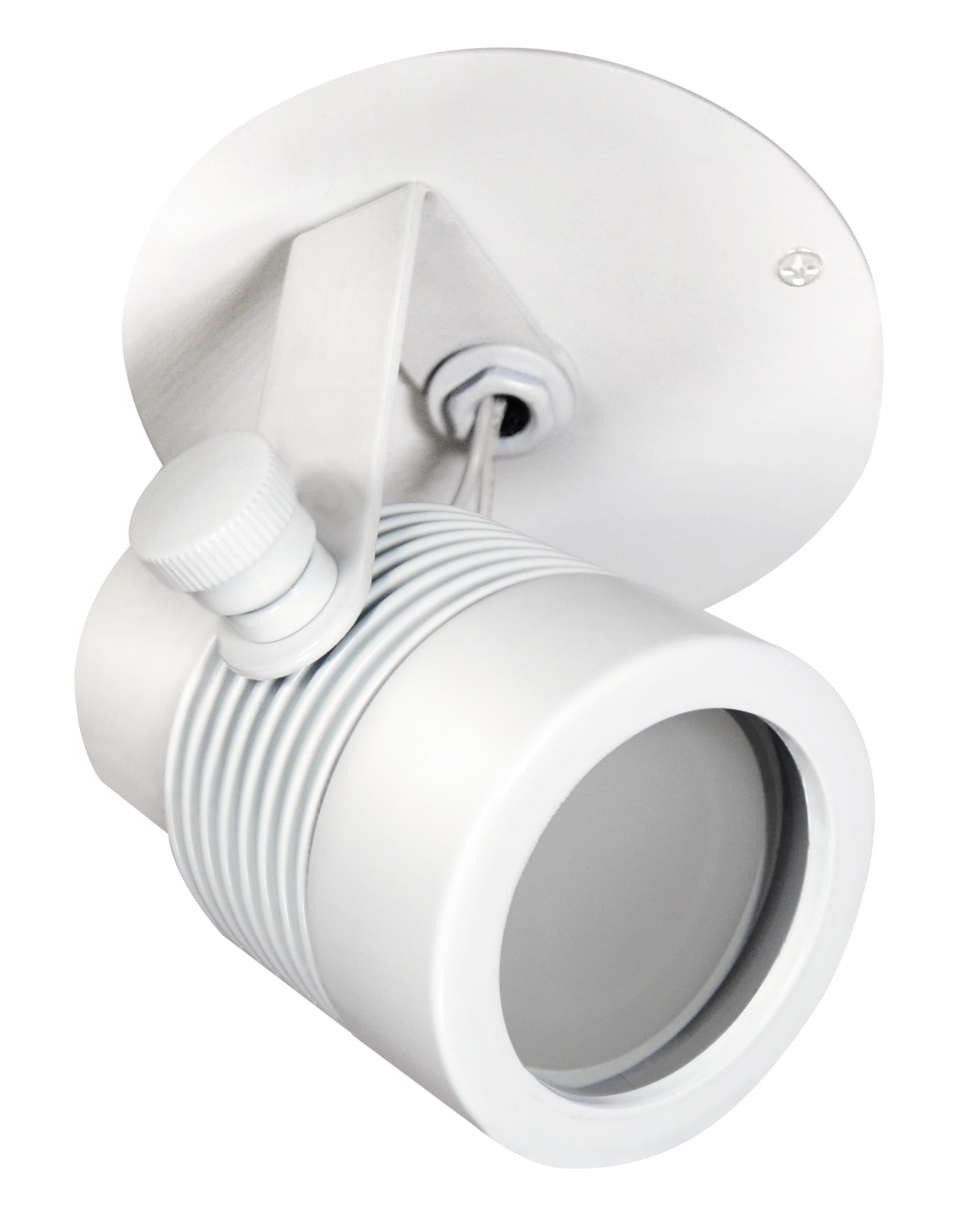 Outdoor Monopoint Micro Fixture 12V Surface Mount, White with Canopy - Click to Enlarge