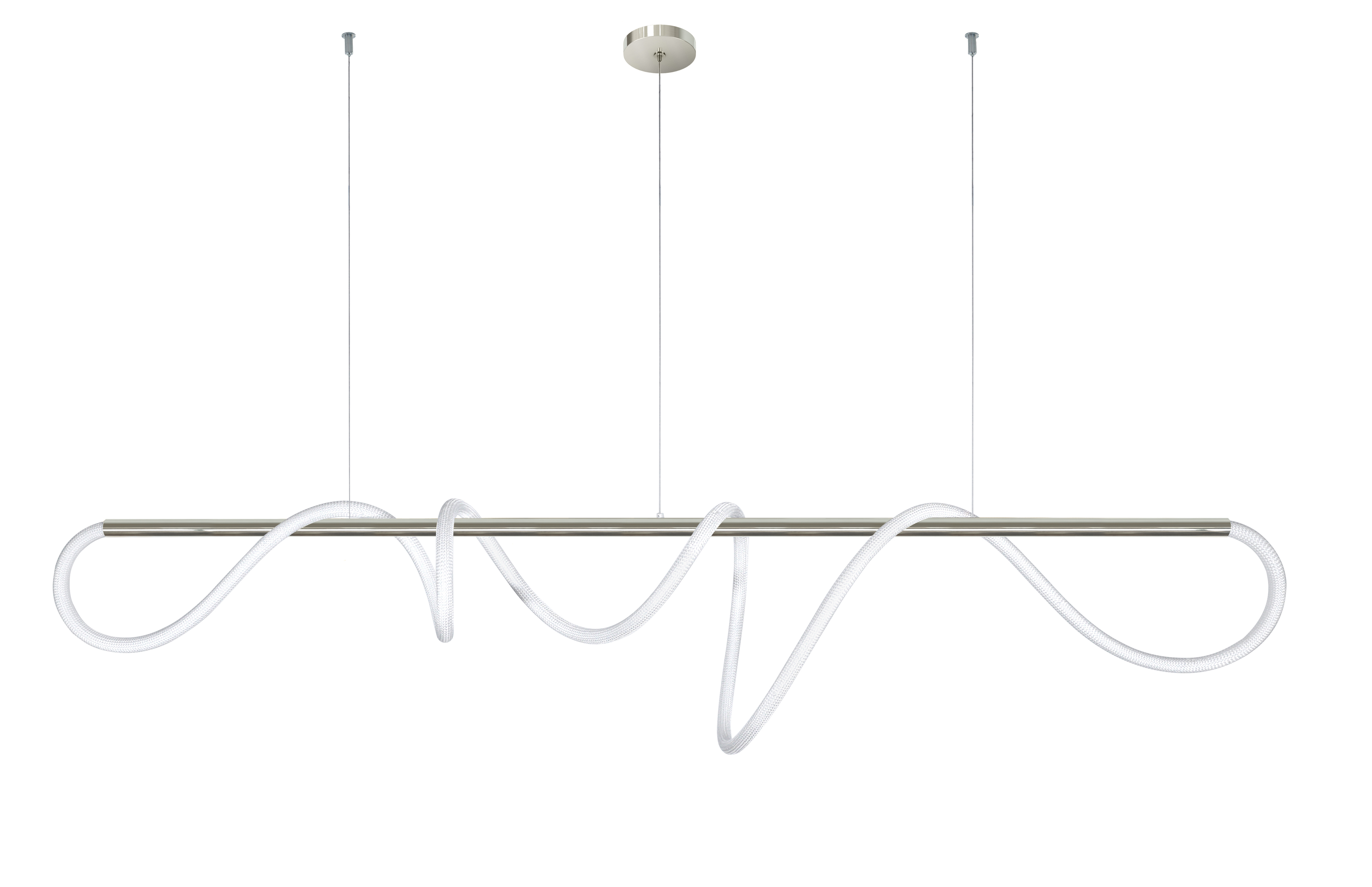 Flow Pipe Suspension Static White & Warm Dim 24VDC, Center Feed With Power - Click to Enlarge