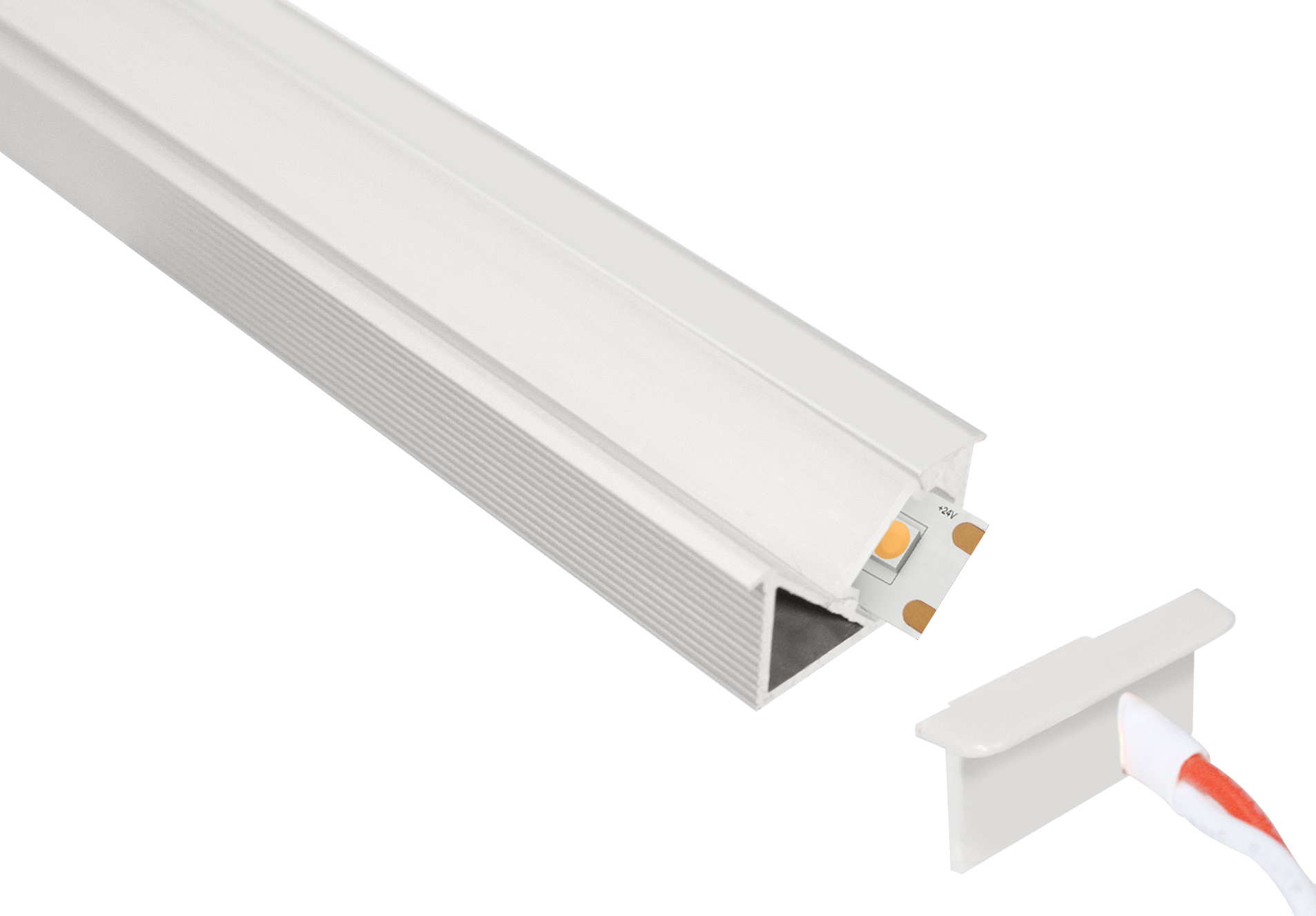 Light Channel 45&deg; DIY Recessed Millwork 24VDC, Static White & Warm Dim