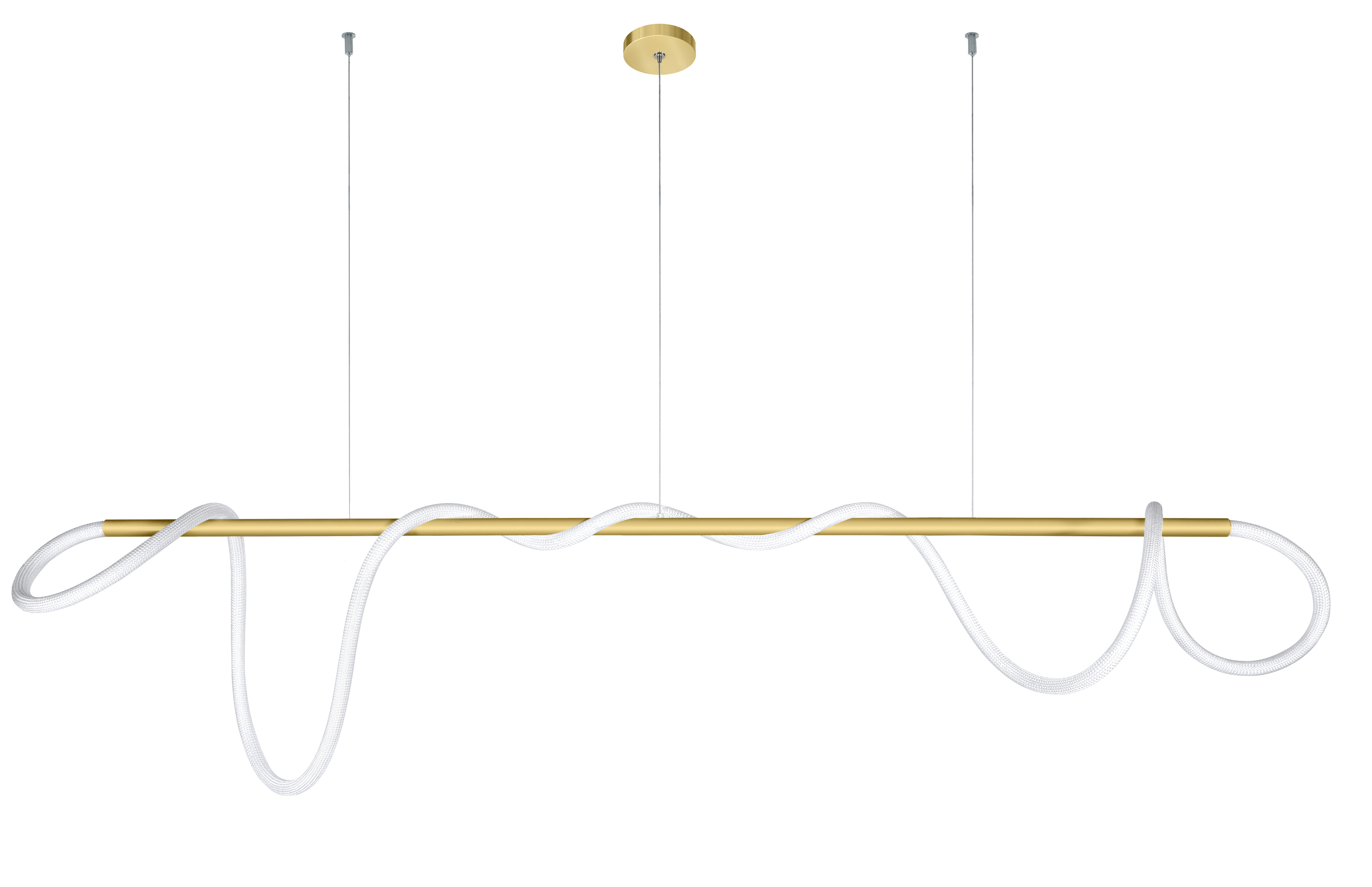 Flow Pipe Suspension Static White & Warm Dim 24VDC, Center Feed With Power - Click to Enlarge