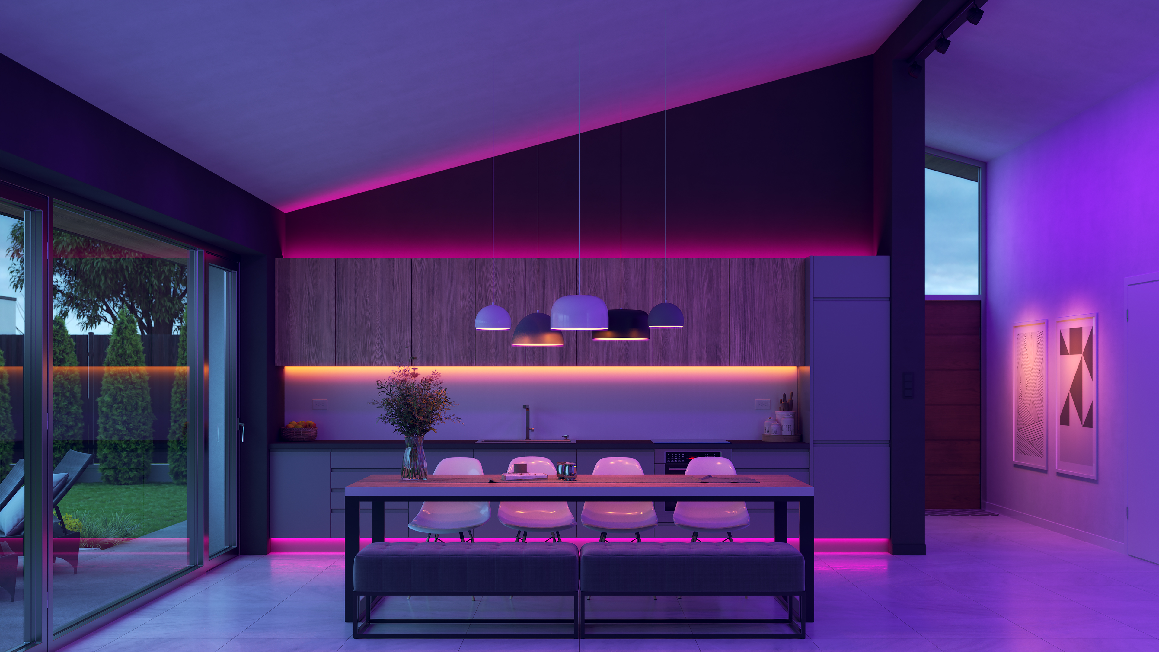 A19 Pure Smart Bulb, Lazer Strip, Light Channel, Vanishing Point