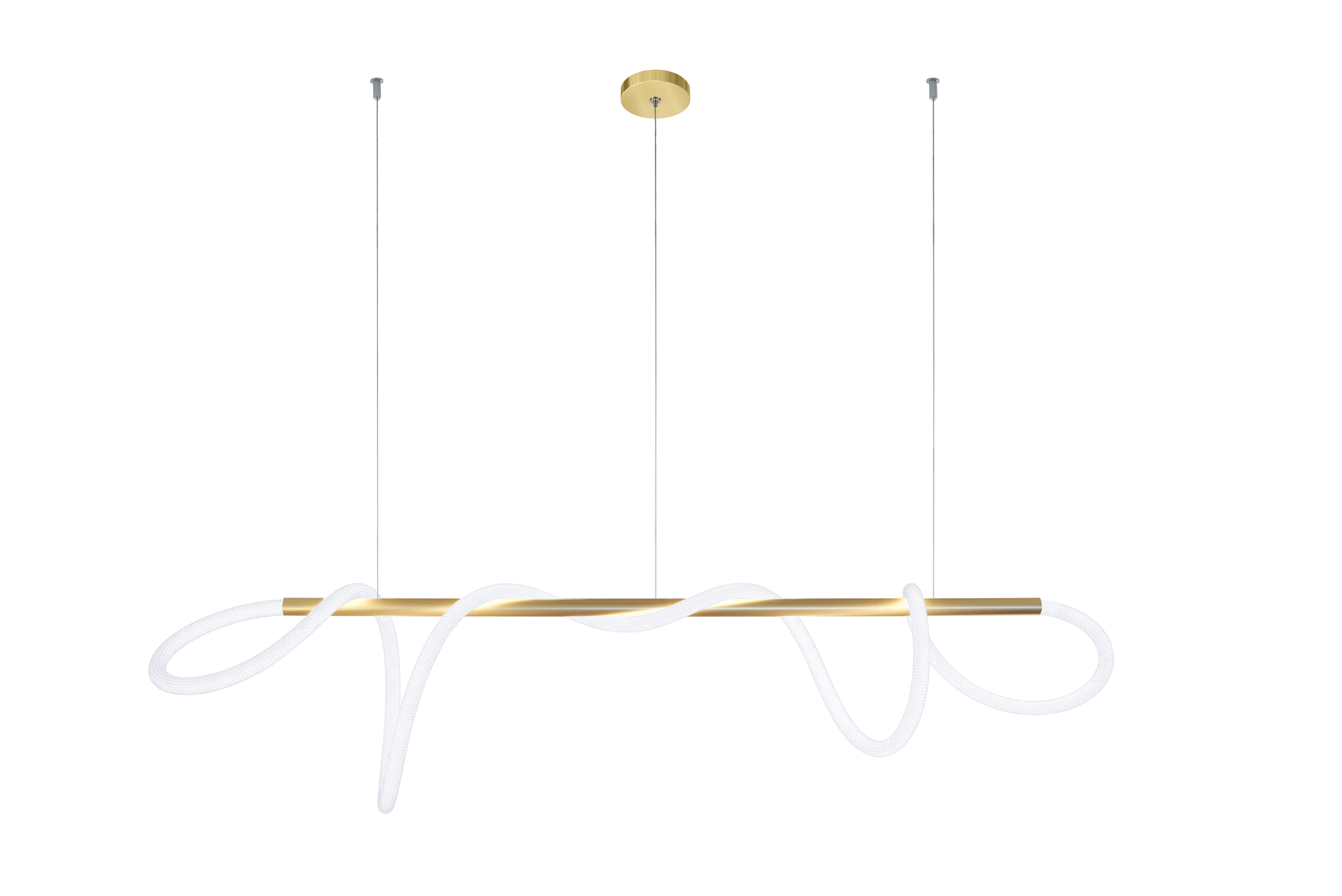 Flow Pipe Suspension Static White & Warm Dim 24VDC, Center Feed With Power - Click to Enlarge