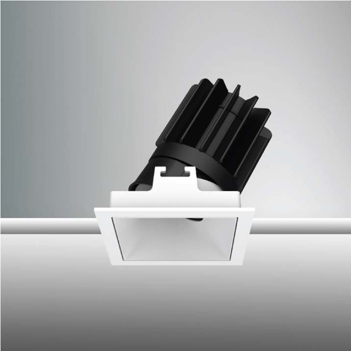 Luca 2.7" Static White 120V-277V, Recessed Fixed & Adjustable Downlights<br />Square Adjustable Trim - Click to Enlarge