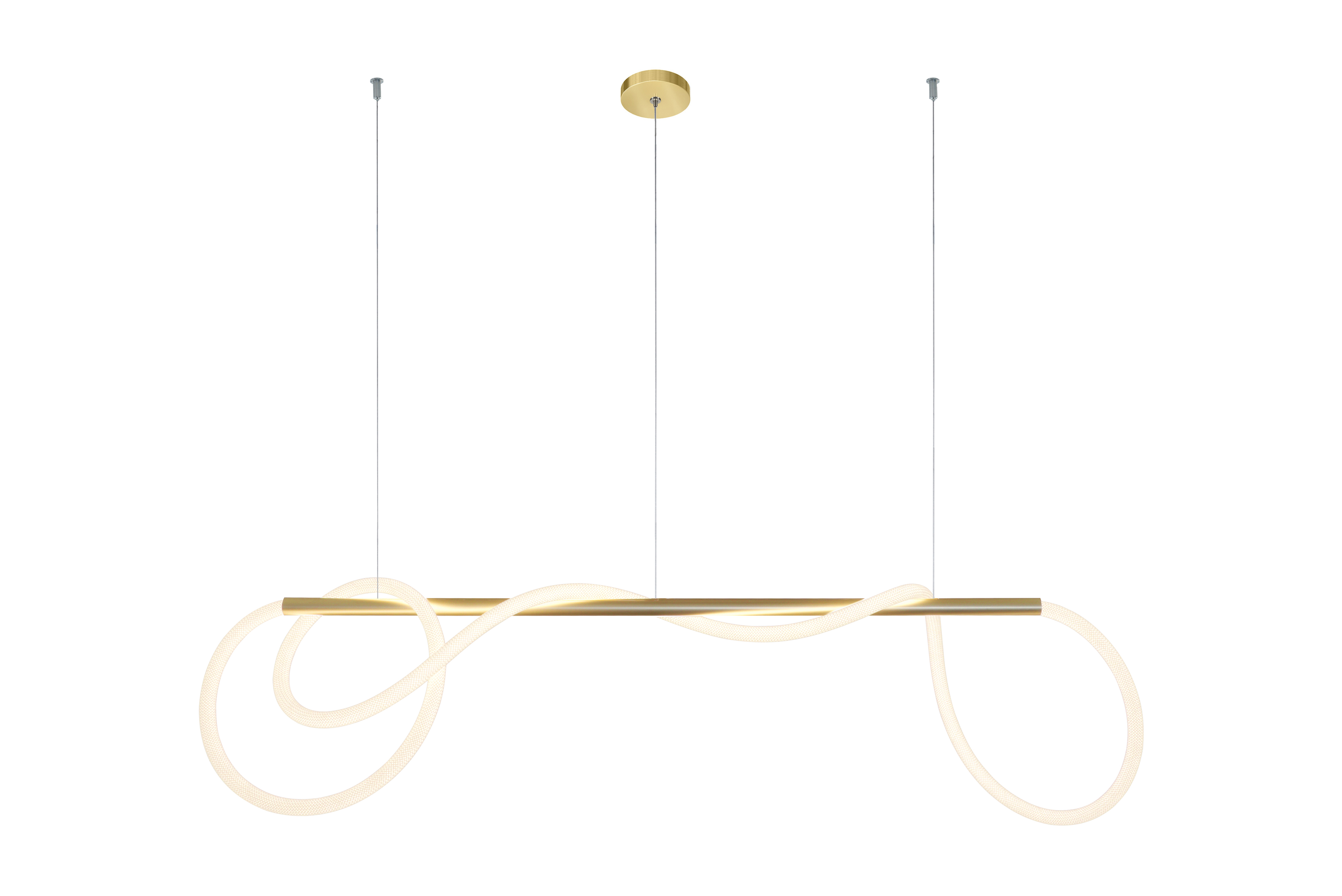 Flow Pipe Suspension Static White & Warm Dim 24VDC, Center Feed With Power - Click to Enlarge