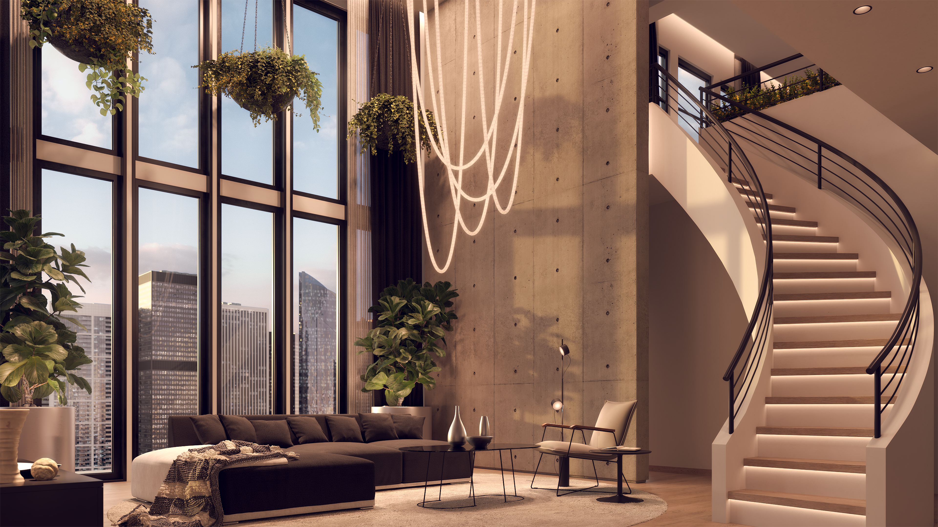 Trapeze Wave Chandelier Oval 24VDC, Static White, Warm Dim, Tunable White, & TruColor - Click to Enlarge