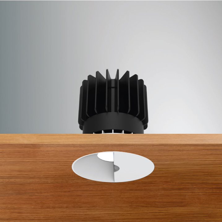 Luca 3.5" Static White 120V-277V, Recessed Wall Wash Downlights,<br />Round, Trimless, Millwork - Click to Enlarge