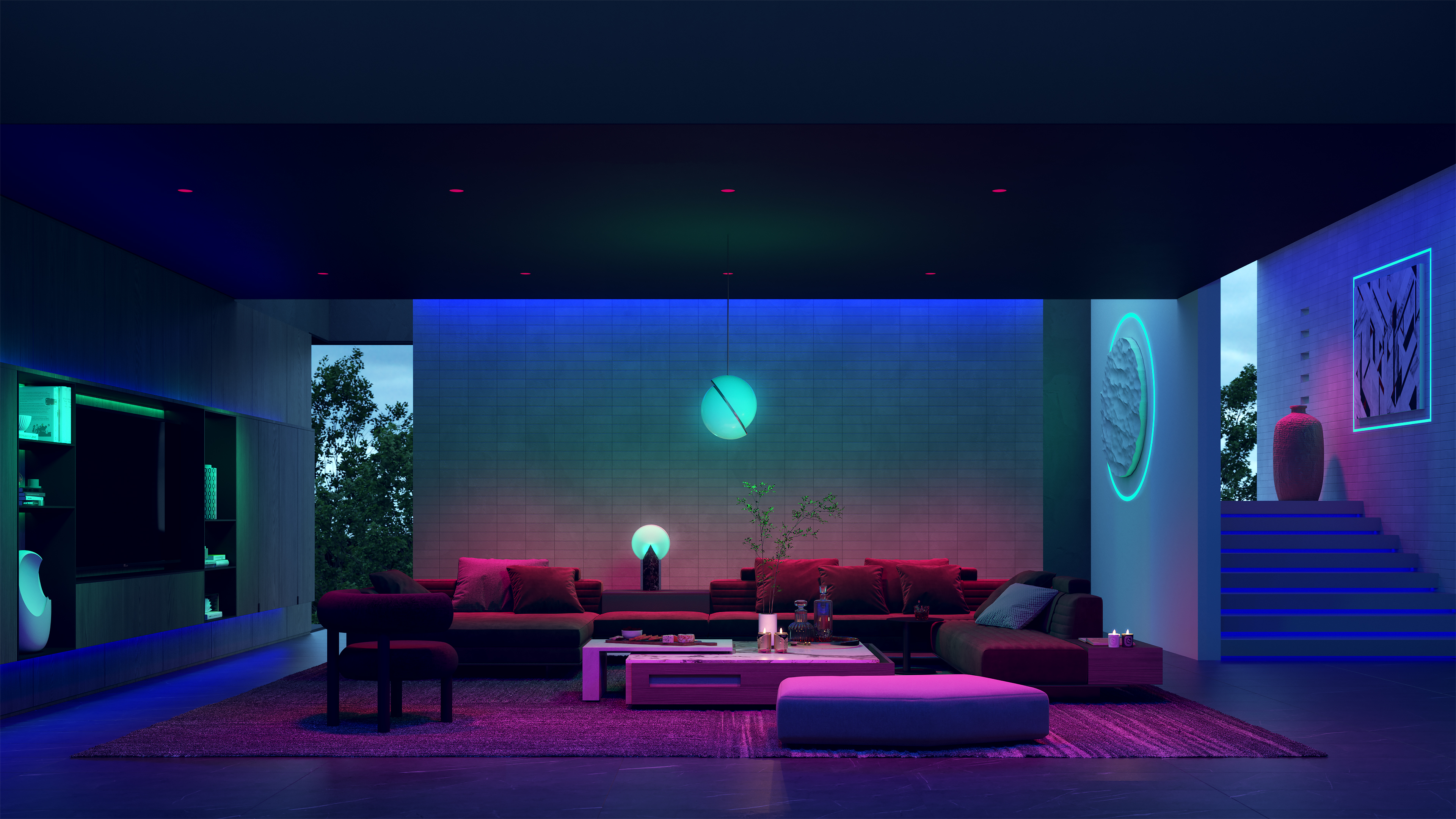 TruCirque .5 TruColor&trade; RGB & TUNABLE WHITE 24VDC 5/8" Drywall Plaster-In LED System, 5 Channel Control - Click to Enlarge