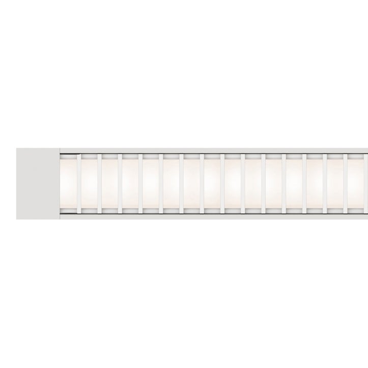 Light Channel Complete Fixture 0.6" Surface Mount 24VDC, Static White, Diffused Lens With White Louver - Click to Enlarge