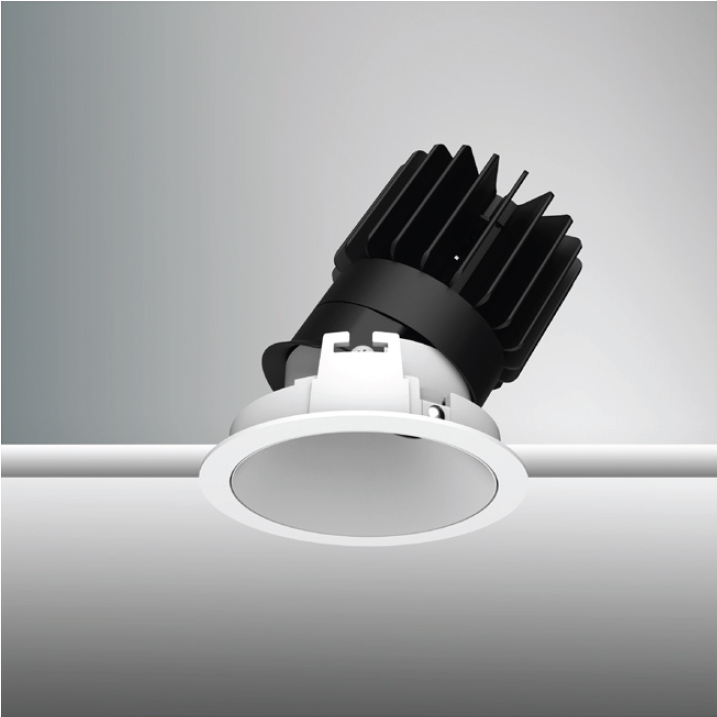 Luca 3.5" Static White 120V-277V, Recessed Fixed & Adjustable Downlights<br />Round Adjustable Trim - Click to Enlarge