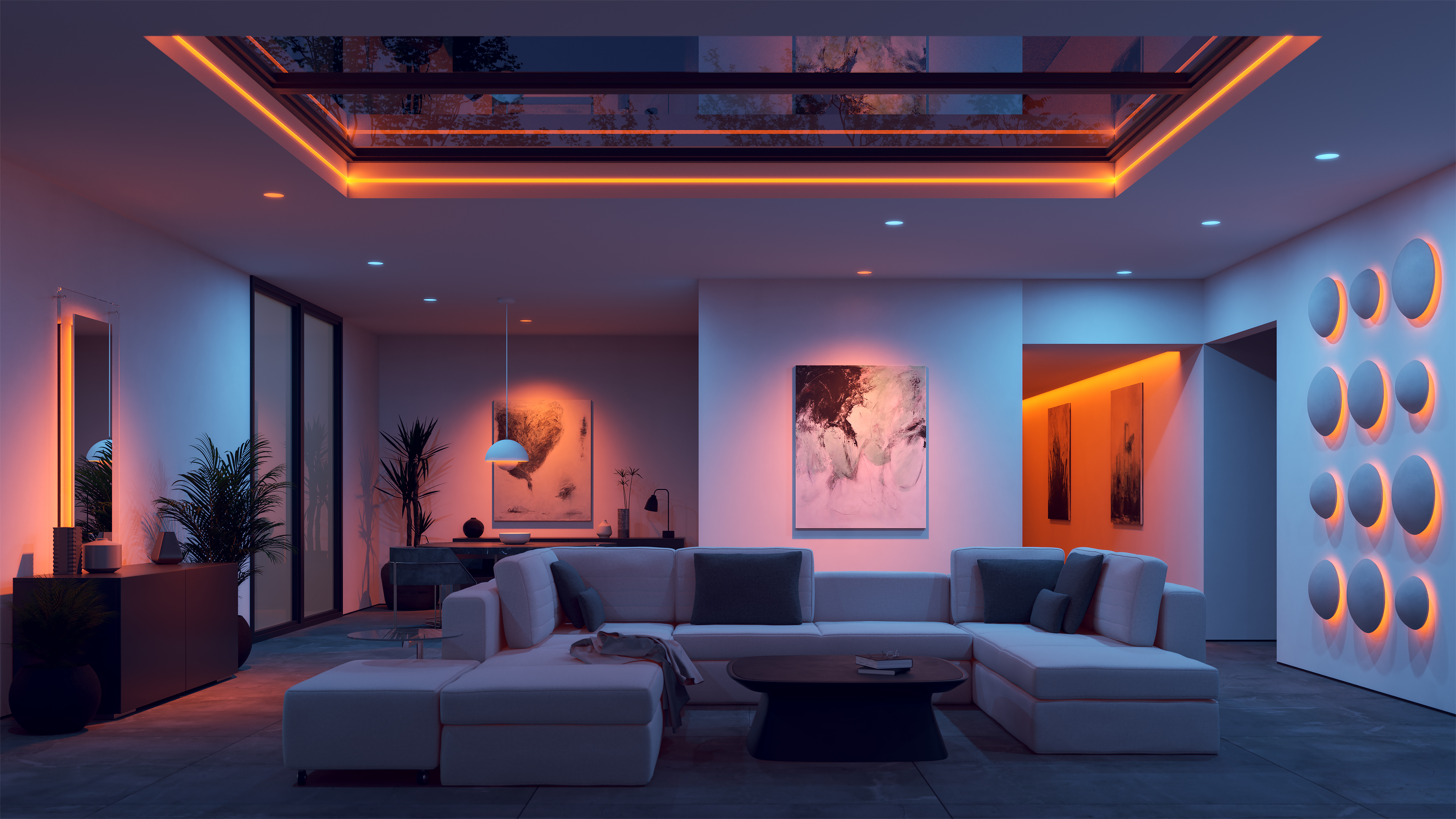 TruColor&trade; RGB & Tunable White LED Strip, Truline .5A DIY Do-It-Yourself Plaster-In LED System