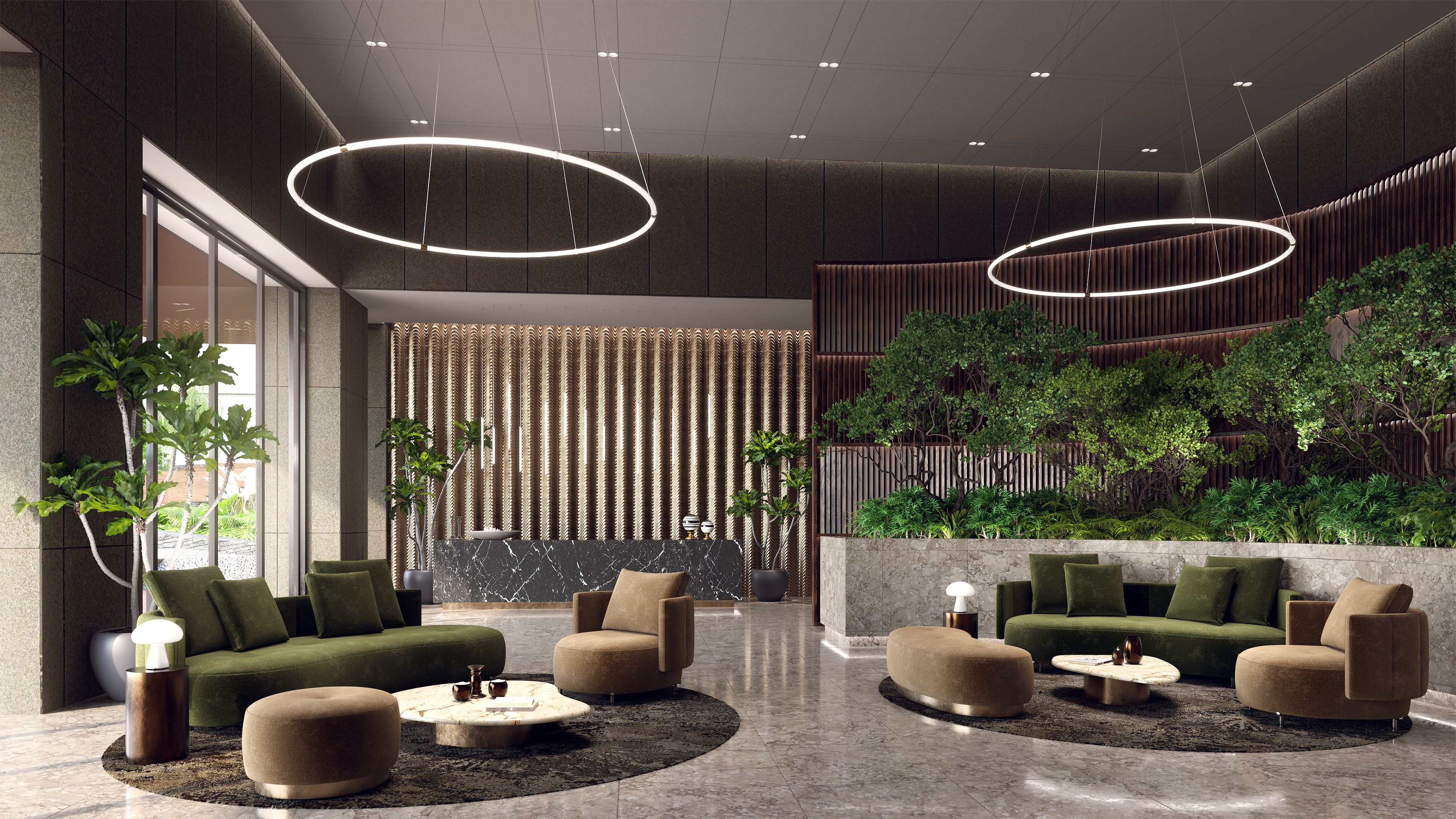 Solina 360 Hoop Pendant 24VDC With Power, Static White & Warm Dim - Click to Enlarge