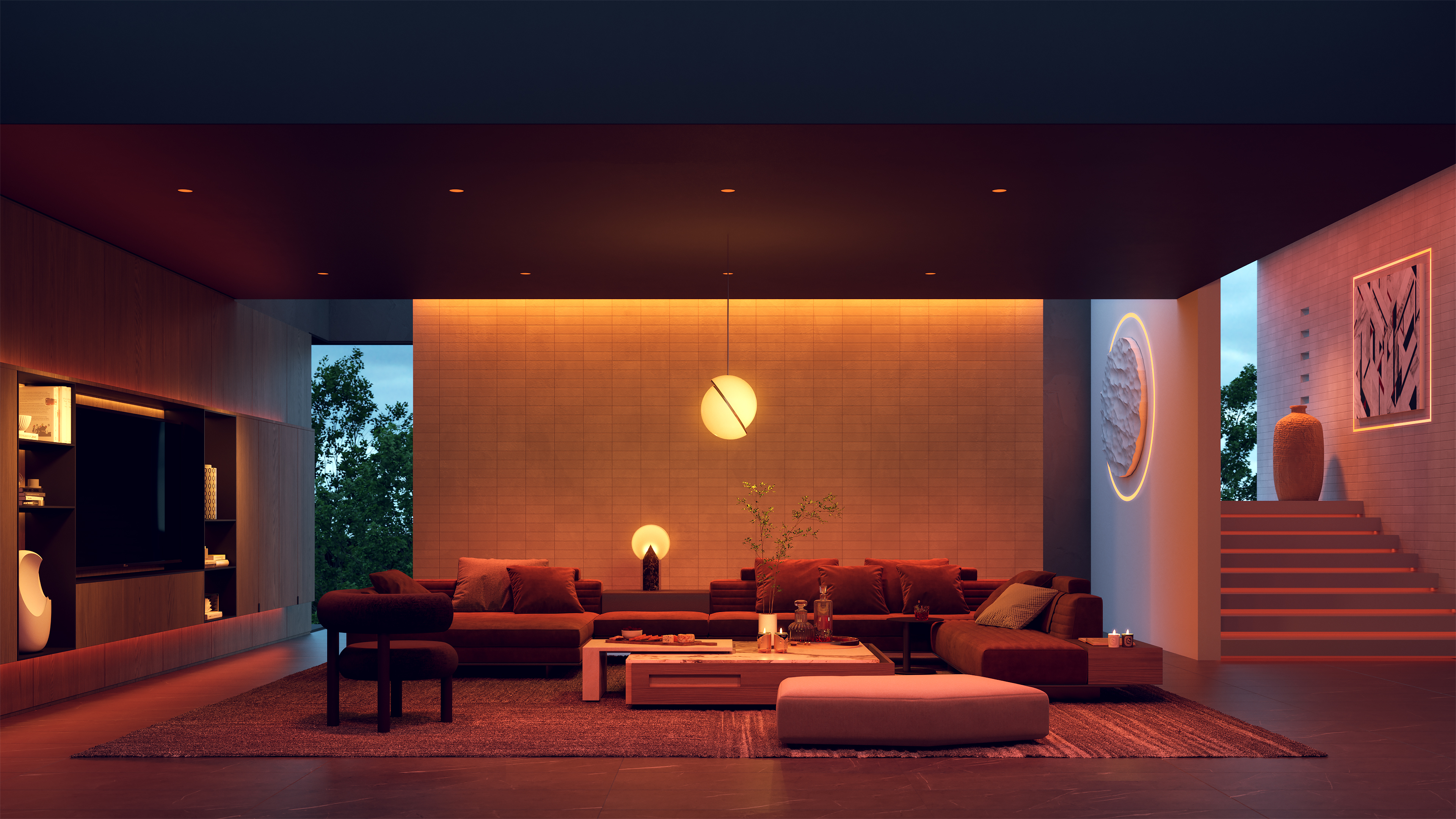 TruCirque .5 TruColor&trade; RGB & TUNABLE WHITE 24VDC 5/8" Drywall Plaster-In LED System, 5 Channel Control - Click to Enlarge