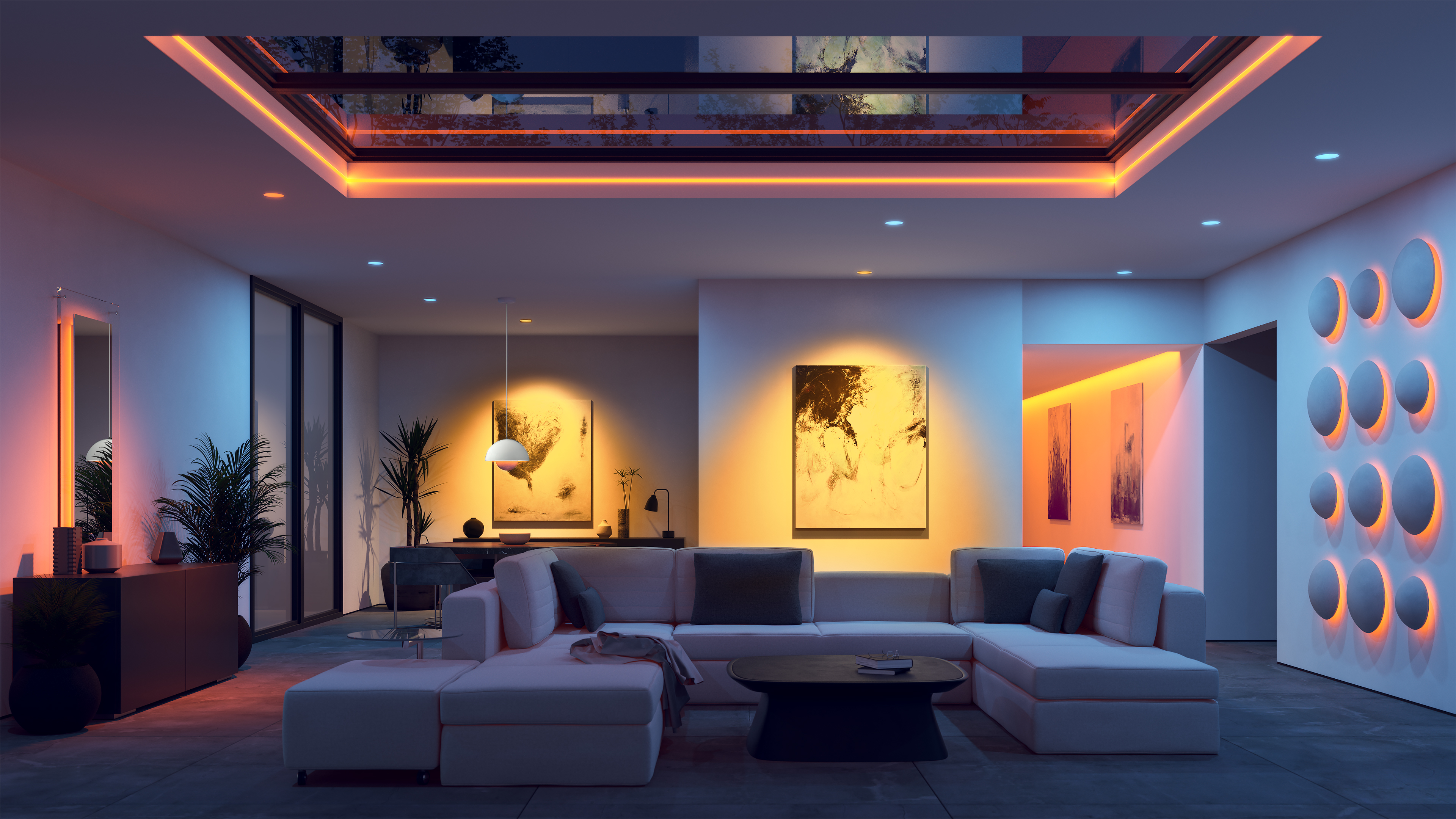 TruColor&trade; RGB & Tunable White LED Strip, Truline .5A DIY Do-It-Yourself Plaster-In LED System