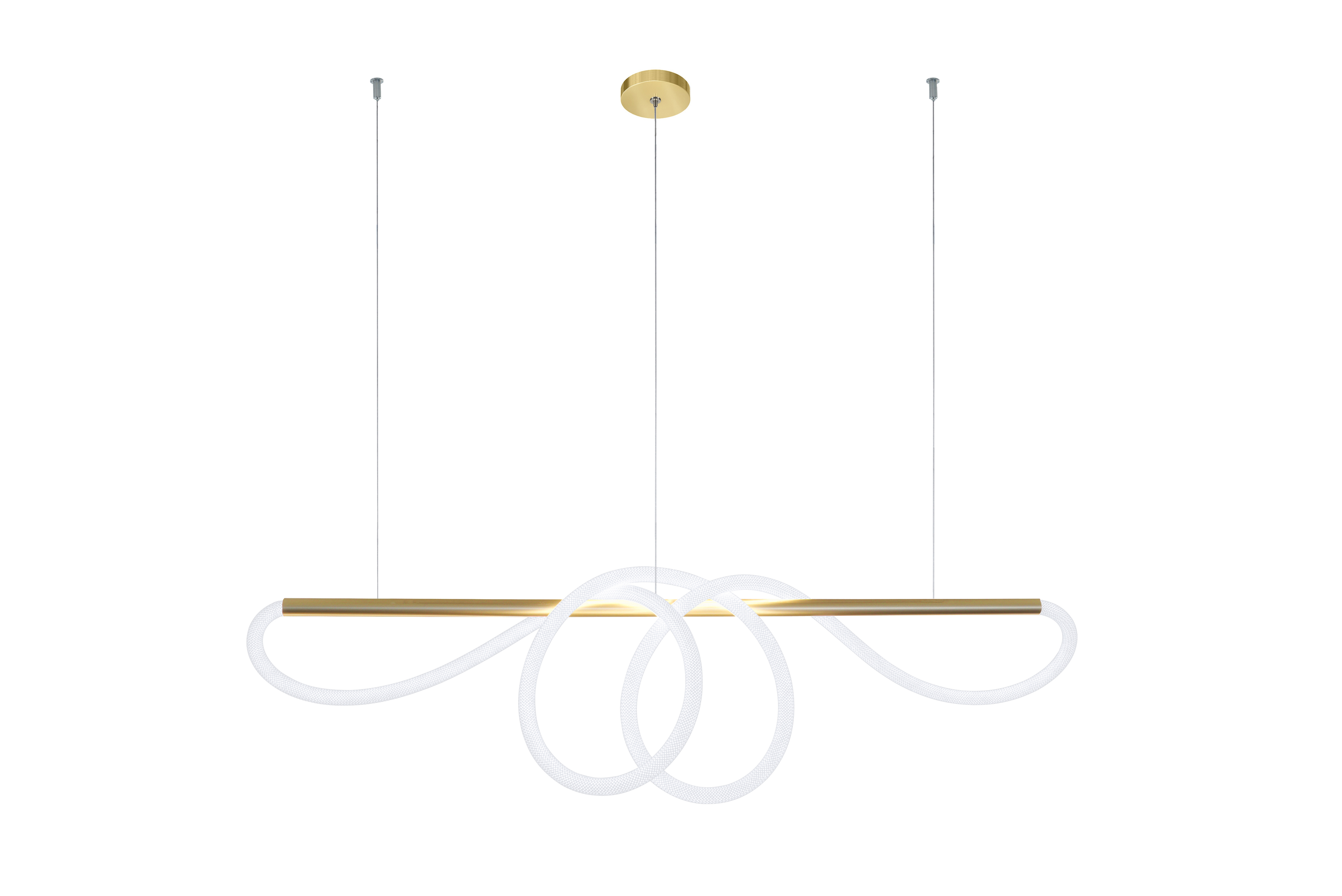 Flow Pipe Suspension Static White & Warm Dim 24VDC, Center Feed With Power - Click to Enlarge