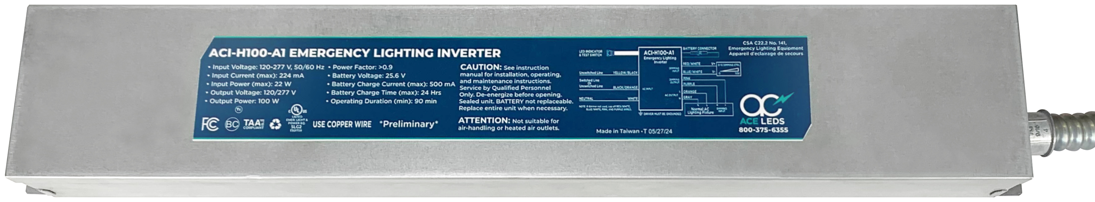 ACI H100 A1 100 br   Watt Emergency Power br   Micro Inverter Unit