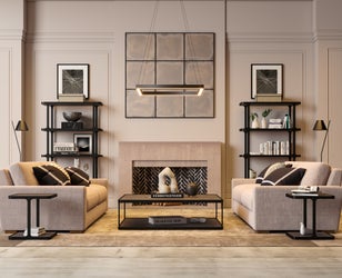 Glide Wood Up & Downlight MIYO Square With Lit Corners 24VDC Make-It-Your-Own Suspension, Static White & Warm Dim