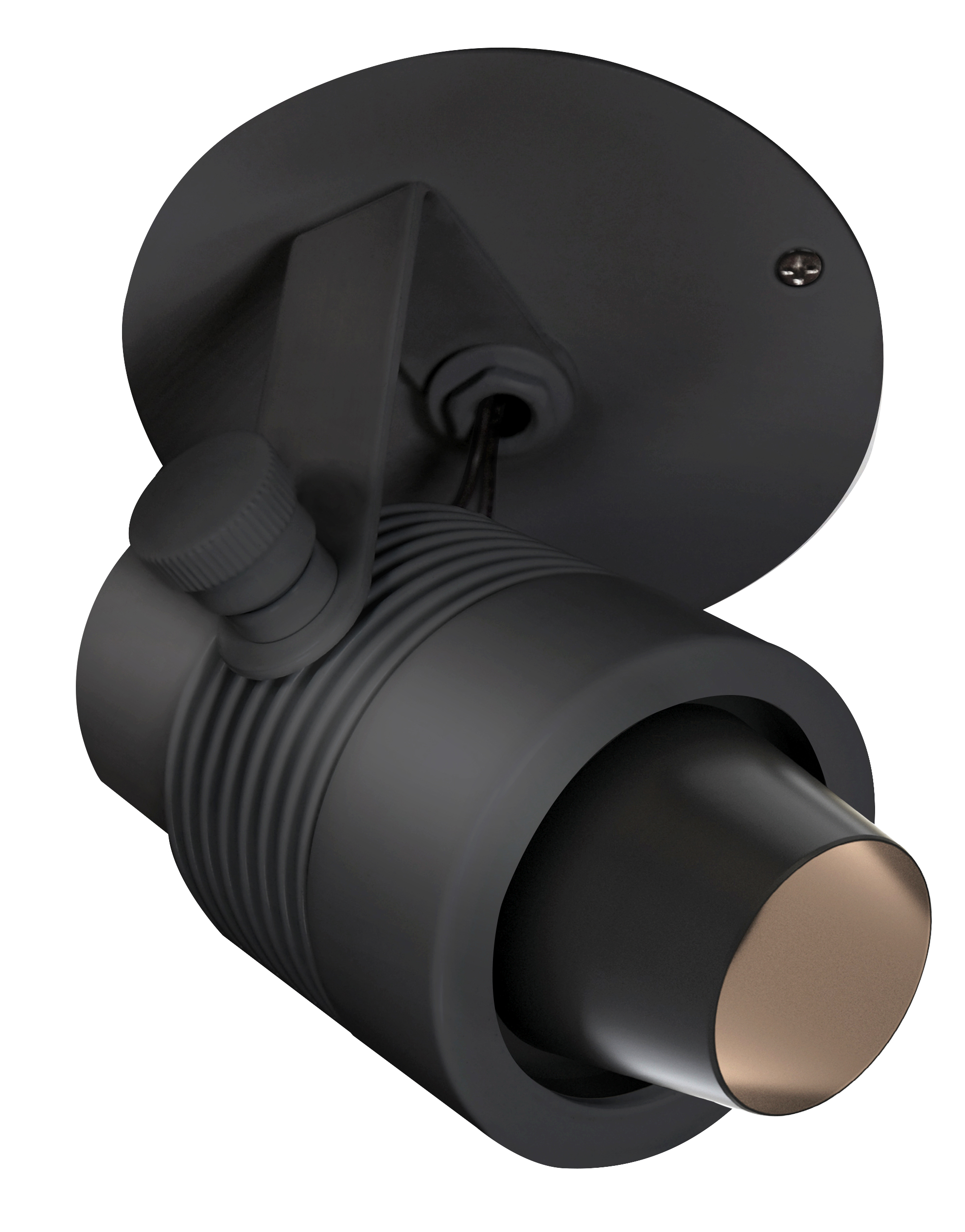 Outdoor Monopoint Micro Fixture 12V Surface Mount, Black with Canopy and Snoot - Click to Enlarge