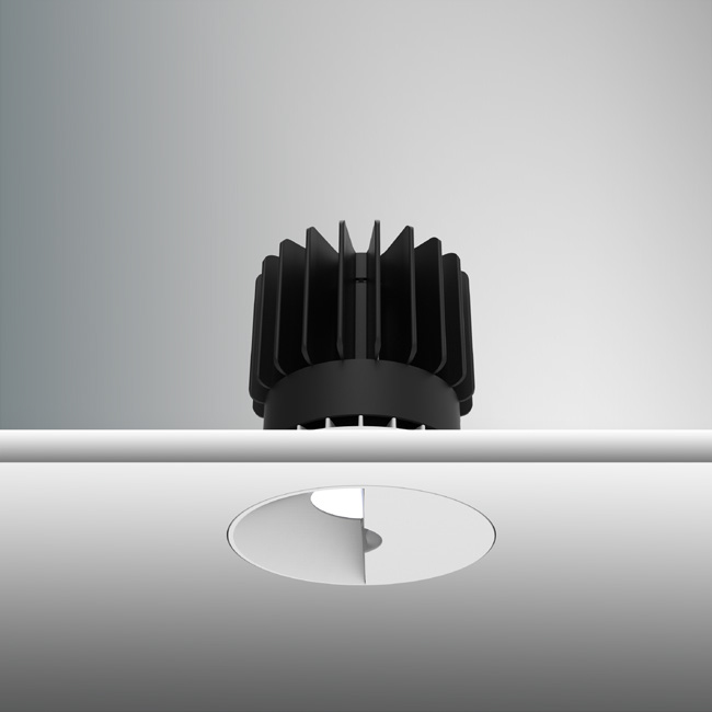 Luca 3.5" TruColor&trade; RGBTW 24V CLASS 2, Recessed Wall Wash Downlights<br />Round, Trimless, White Reflector - Click to Enlarge