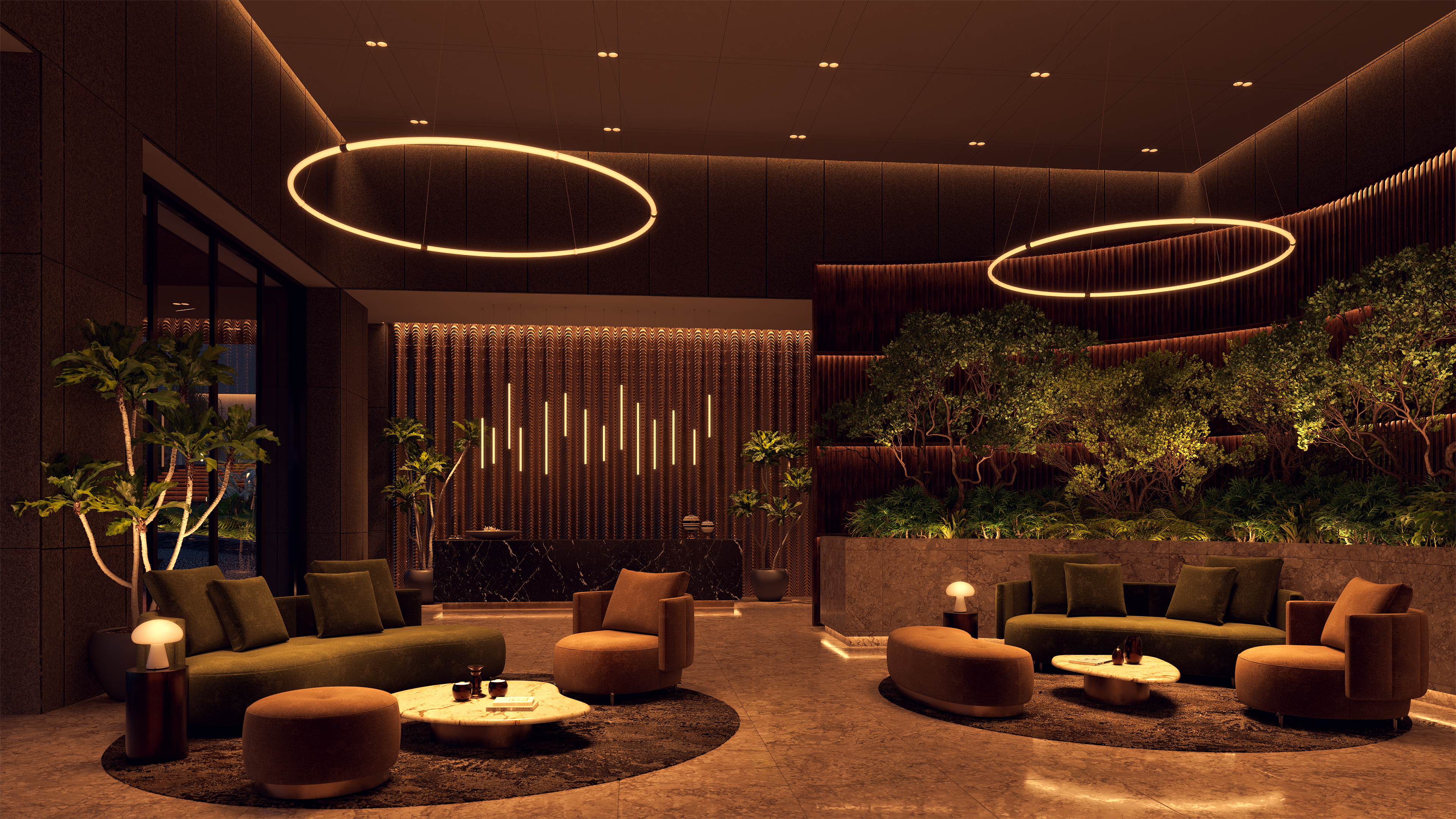 Solina 360 Hoop Pendant 24VDC With Power, Static White & Warm Dim - Click to Enlarge