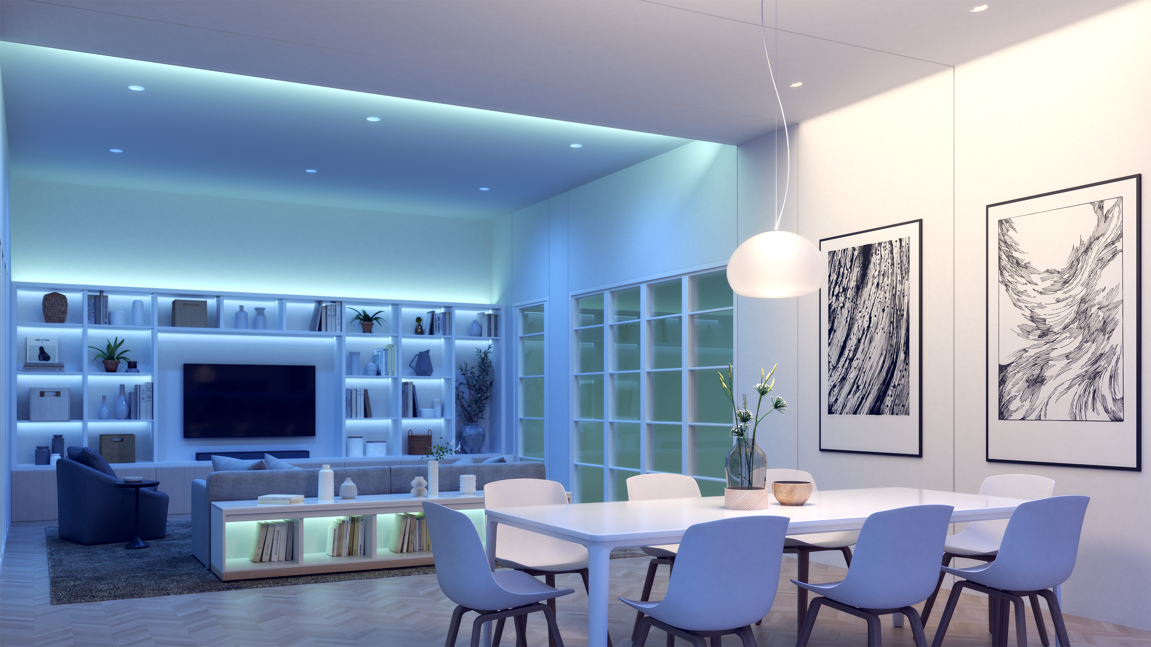 Light Channel 0.6" Recessed Millwork TruColor&trade; RGBTW, Pure Smart&trade; TruColor A21-E26-13W-RGBTW 9 Watt WI-FI Enabled Smart Lamp<br />Luca 2.7" TruColor&trade; RGBTW, TruColor&trade; RGB & Tunable White LED Strip