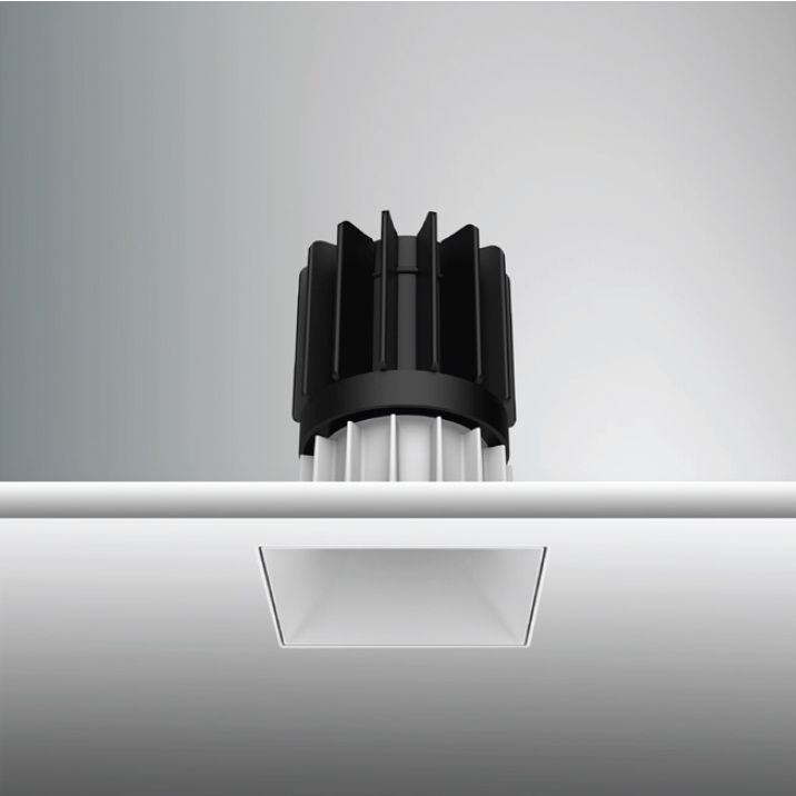 Luca 2.7" Static White 120V-277V, Recessed Fixed & Adjustable Downlights<br />Square Fixed Trimless - Click to Enlarge