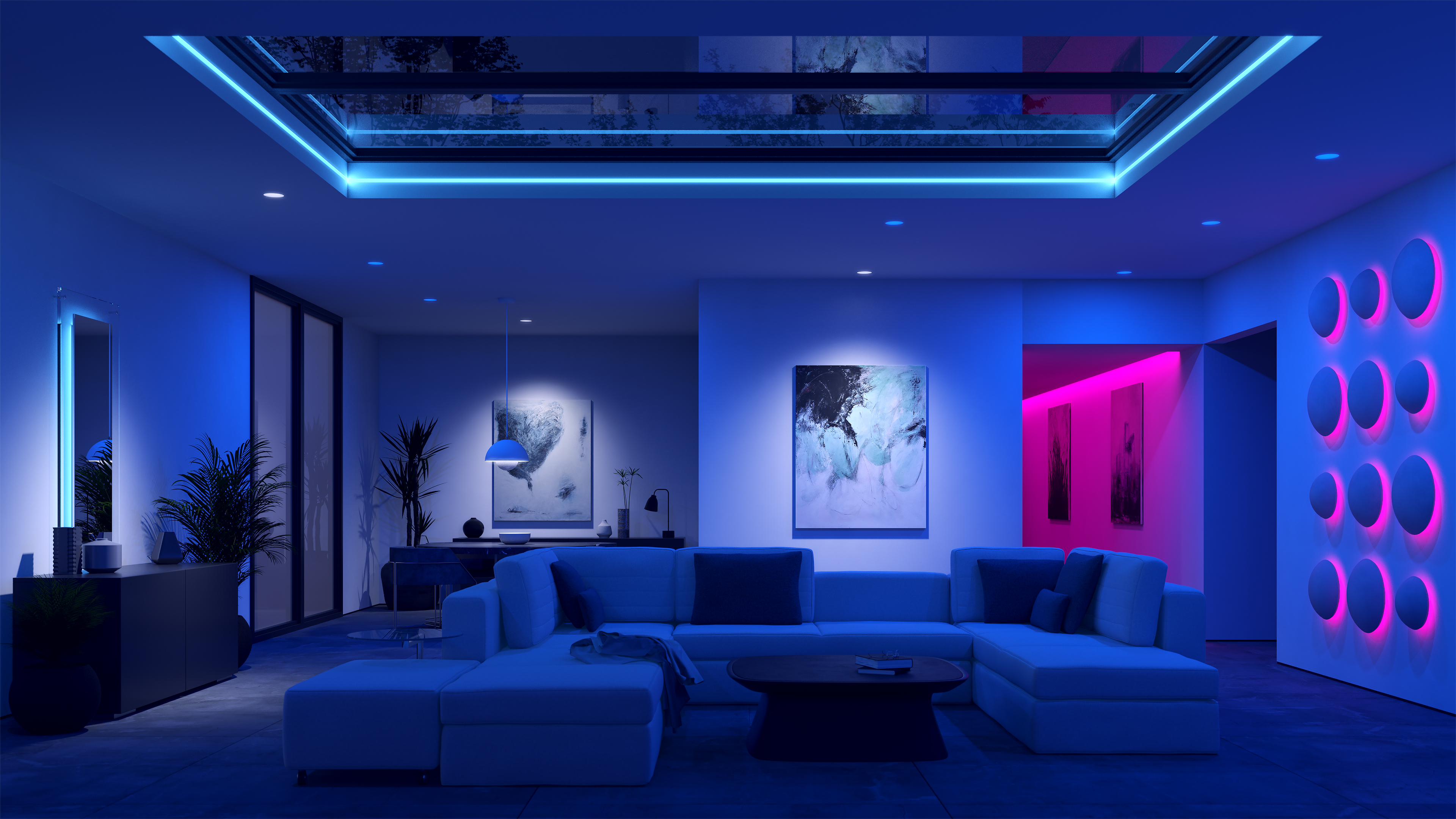 TruColor&trade; RGB & Tunable White LED Strip, Truline .5A DIY Do-It-Yourself Plaster-In LED System