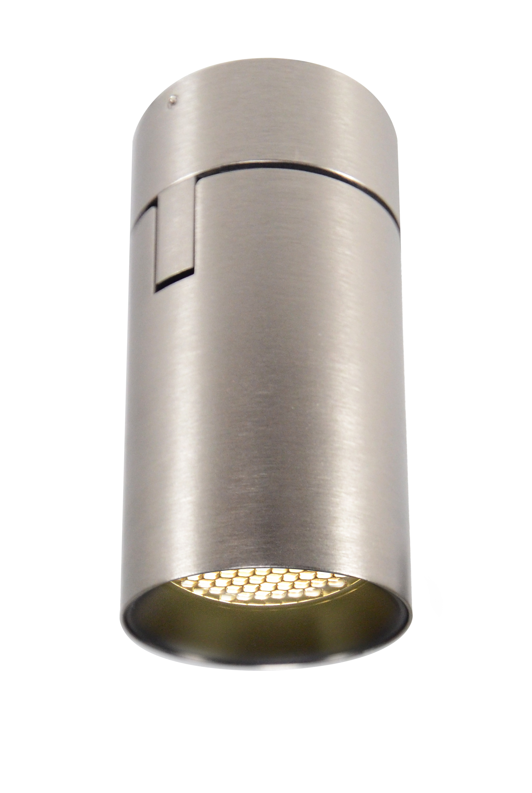 Big Shorty Adjustable Ceiling LED Ceiling Downlight, Satin Nickel, with Louver - Click to Enlarge