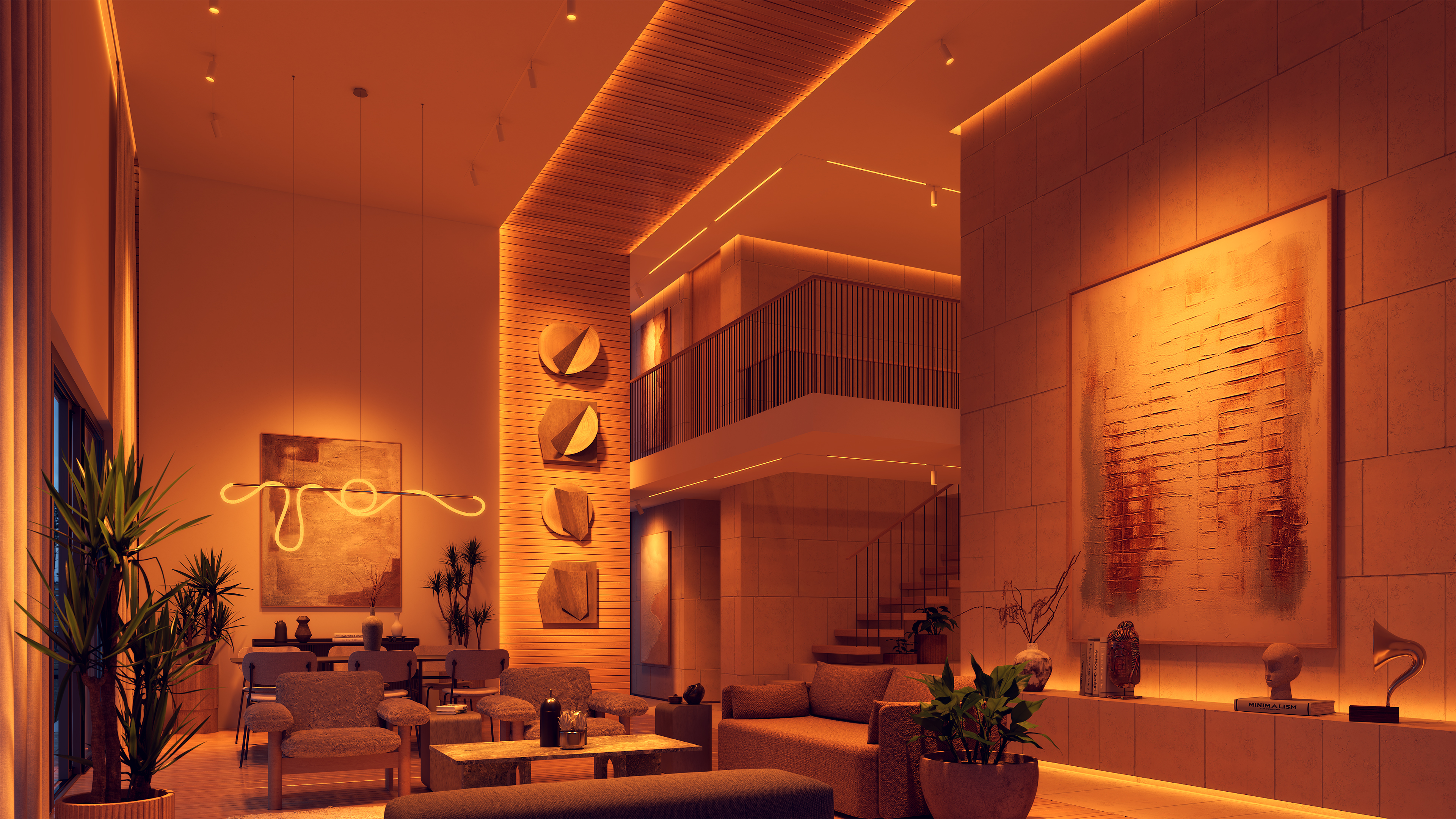 Flow Pipe Suspension Static White & Warm Dim 24VDC, Center Feed With Power - Click to Enlarge