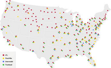 Ltl Service Map Example Forward - Less Than Truckload (LTL)