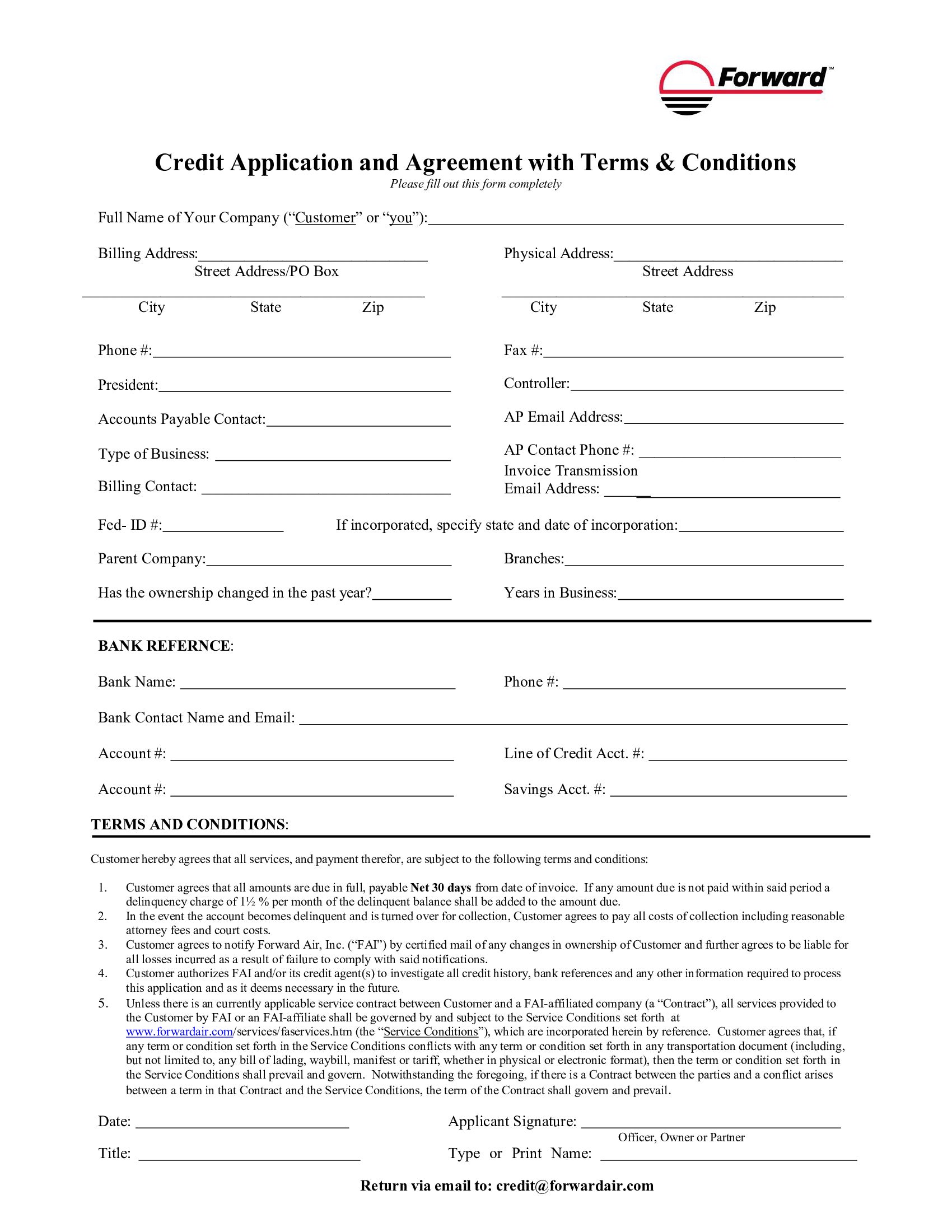 Forward - Credit Application