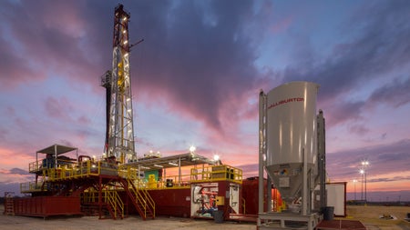Onshore land drilling rig.